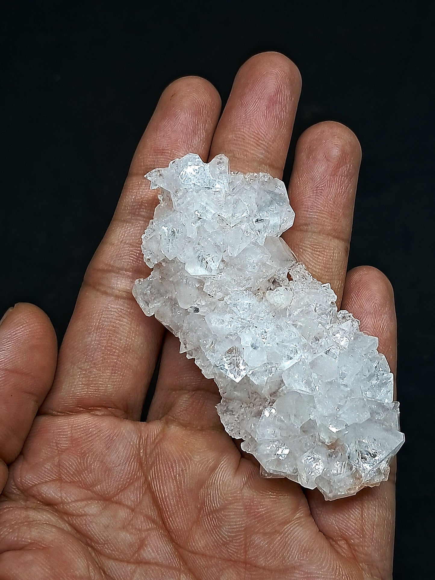 Octahedral Apophyllite Floater Cluster w/ Hematite (Ajanta) Natural Crystal | Mineral Specimen #AP33