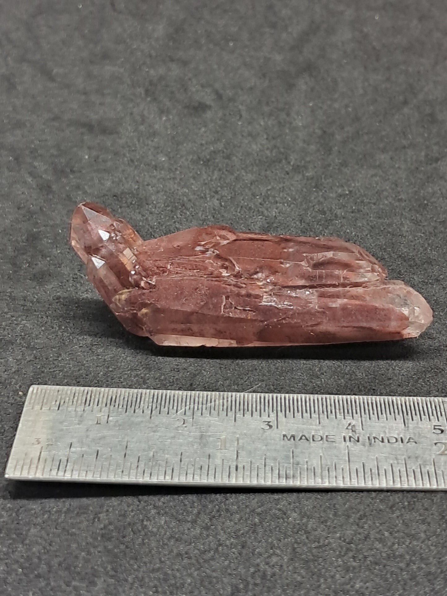 Cuarzo Elestial Fantasma de Hematita (Telangana) Punta de Cristal Natural | Ejemplar Mineral n.° HPQ23