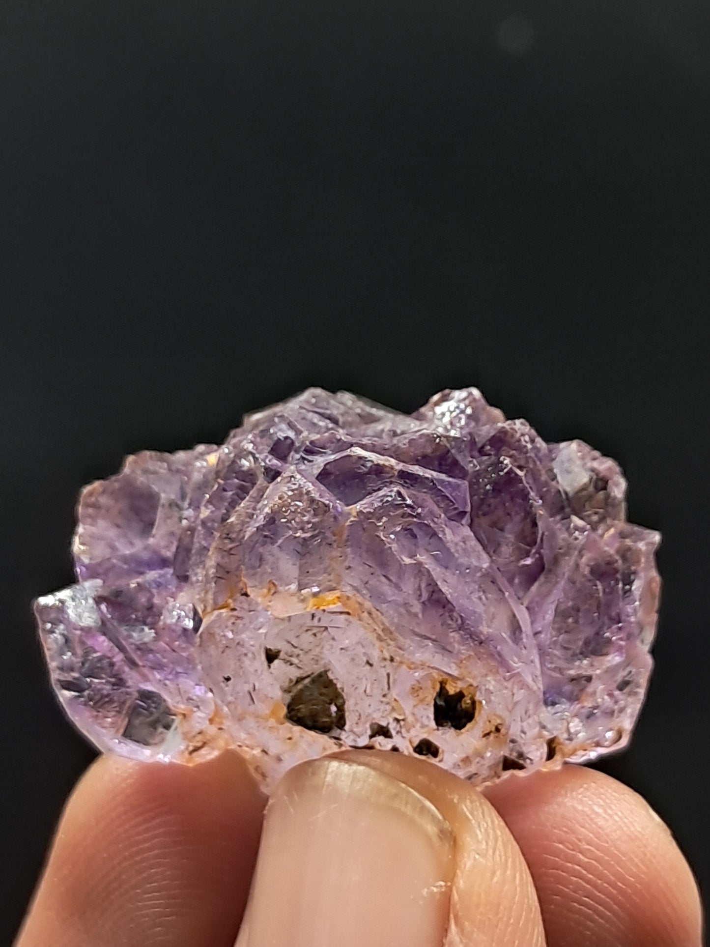 Formación de Amatista en "Panal" (Karur) | Crecimiento interno | Cristal natural | Piedra única | Ejemplar mineral n.° KA157