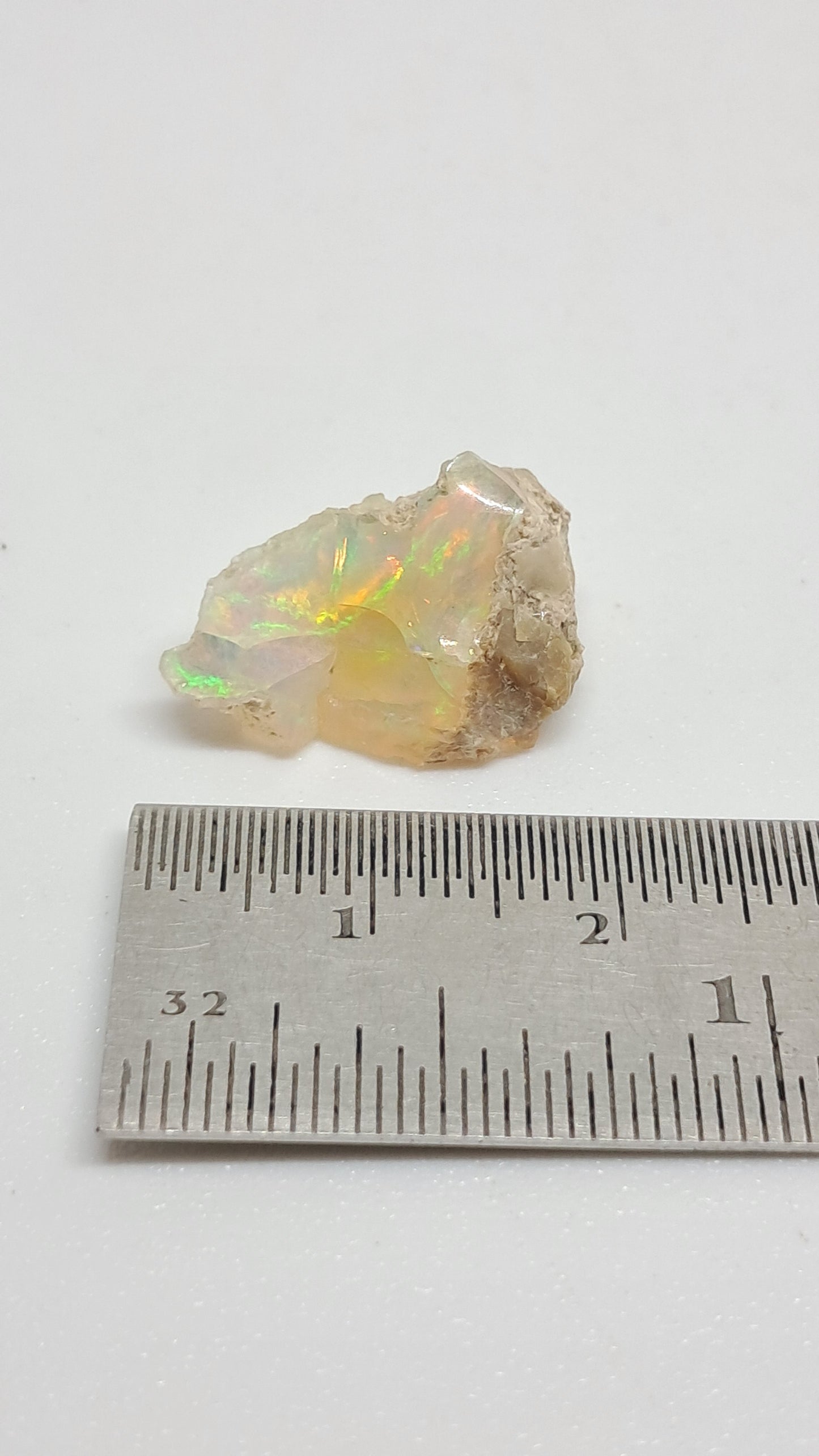 Natural Ethiopian Opal Rough | White Hydrophane Opal with Flashy Play of Color #OP24