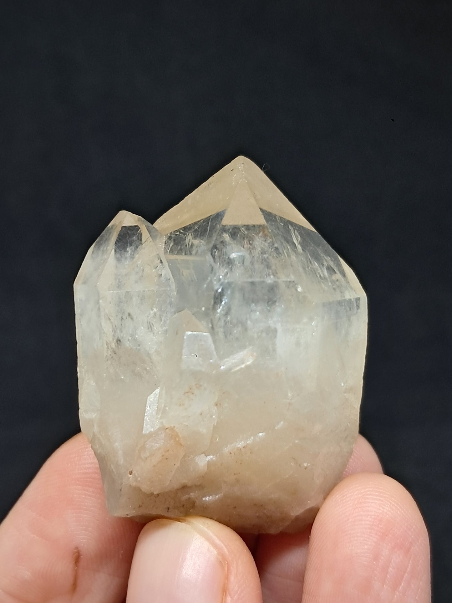 Natural Citrine "Kundalini" with Rainbows (Democratic Republic of Congo) Twinned Crystal Point | Mineral Specimen) #CTN17