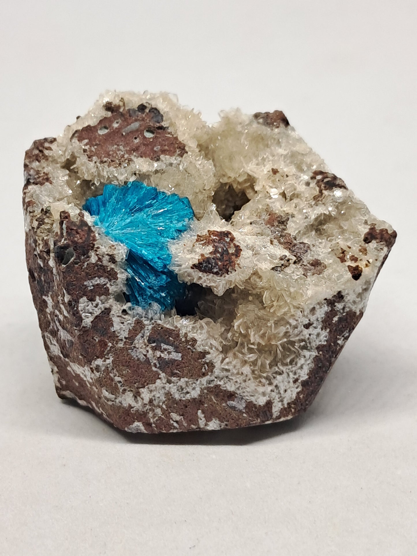 Cavansite on Heulandite Matrix (Pune) Rough Stone | Natural Crystal | Rare Mineral Specimen #CV19