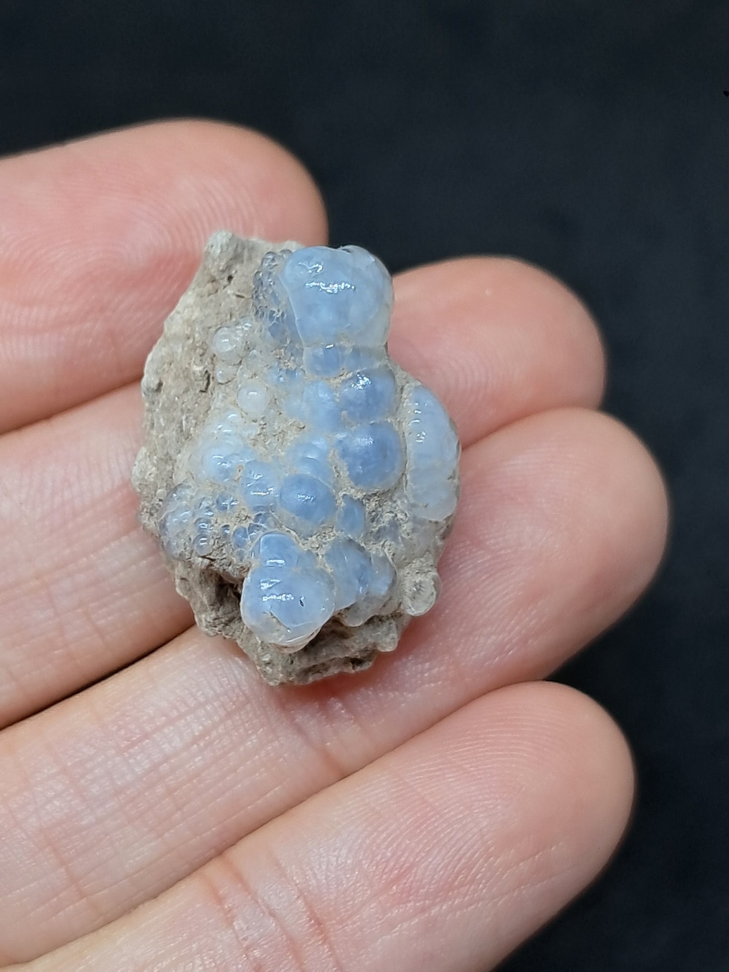 Ópalo hialita en matriz (México), piedra cristalina en bruto | Ejemplar mineral n.° OH7