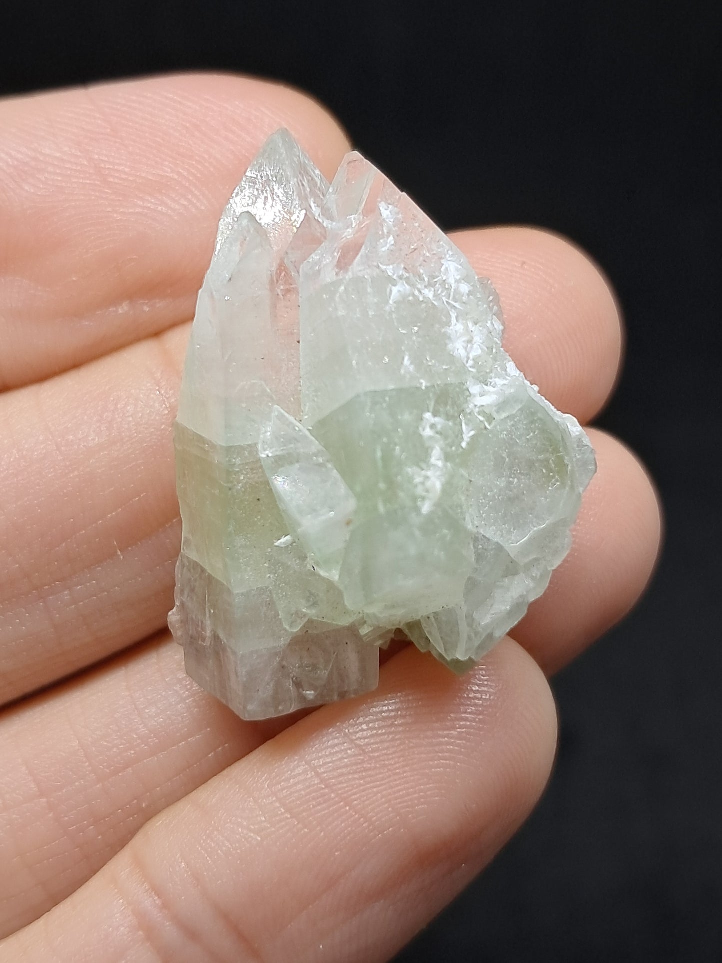 Green Apophyllite Crystal w/ Okenite (Ajanta) Natural Point | Mineral Specimen #AP63