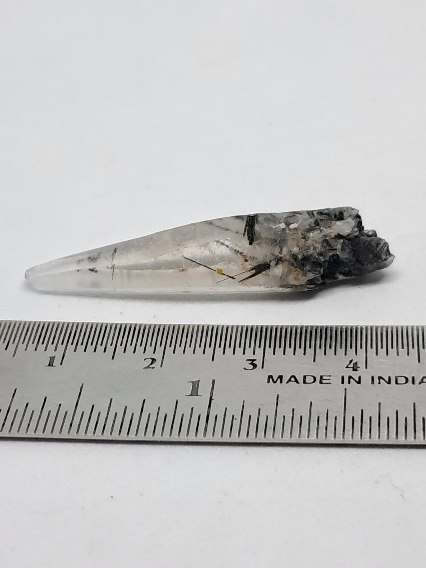 Tourmalinated Quartz Natural Crystal Point (Karur) Rough Stone | Mineral Specimen #TQ7