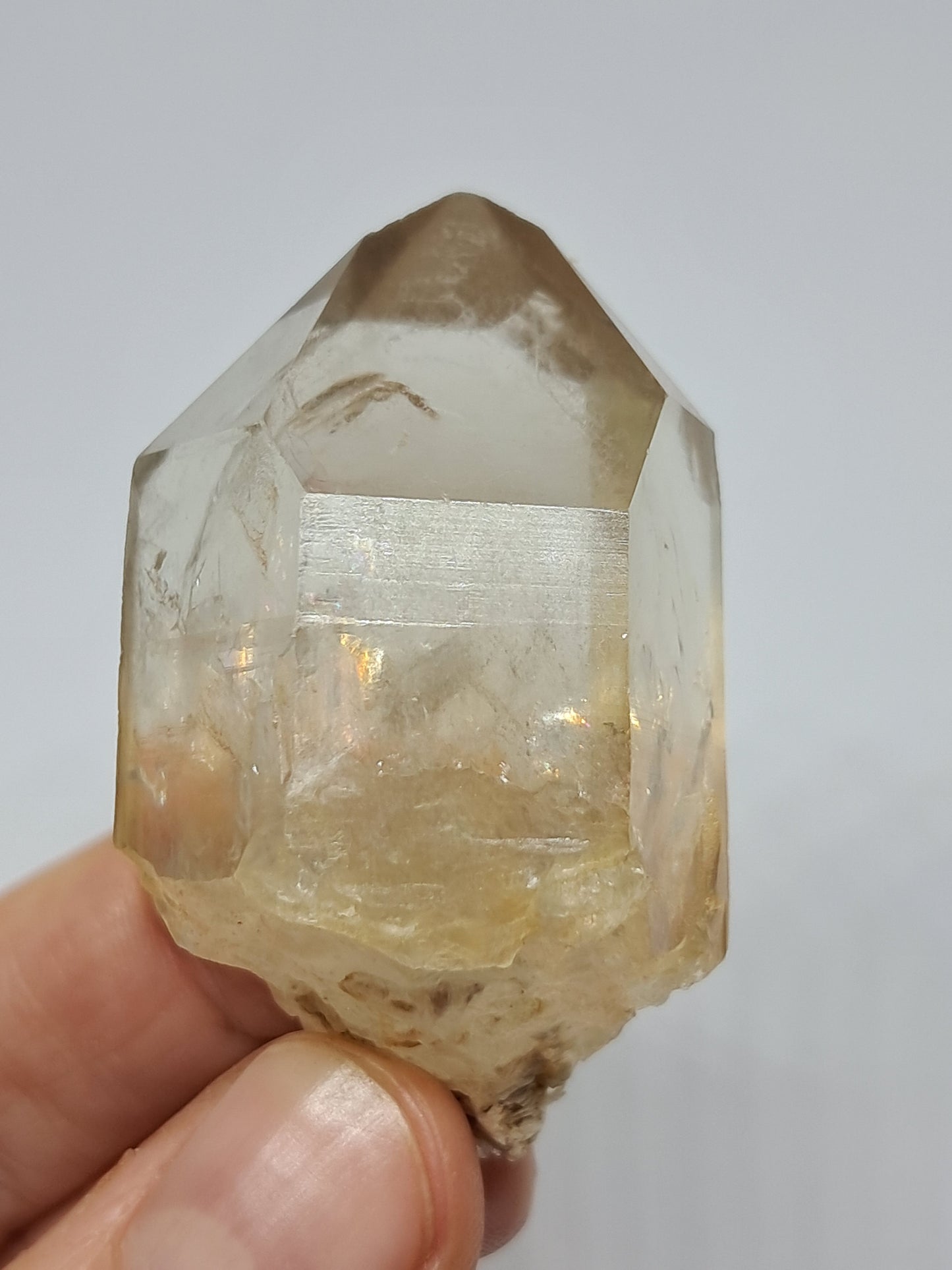 Natural Citrine "Kundalini" with Rainbows (Democratic Republic of Congo) Crystal Point | Mineral Specimen #CTN13