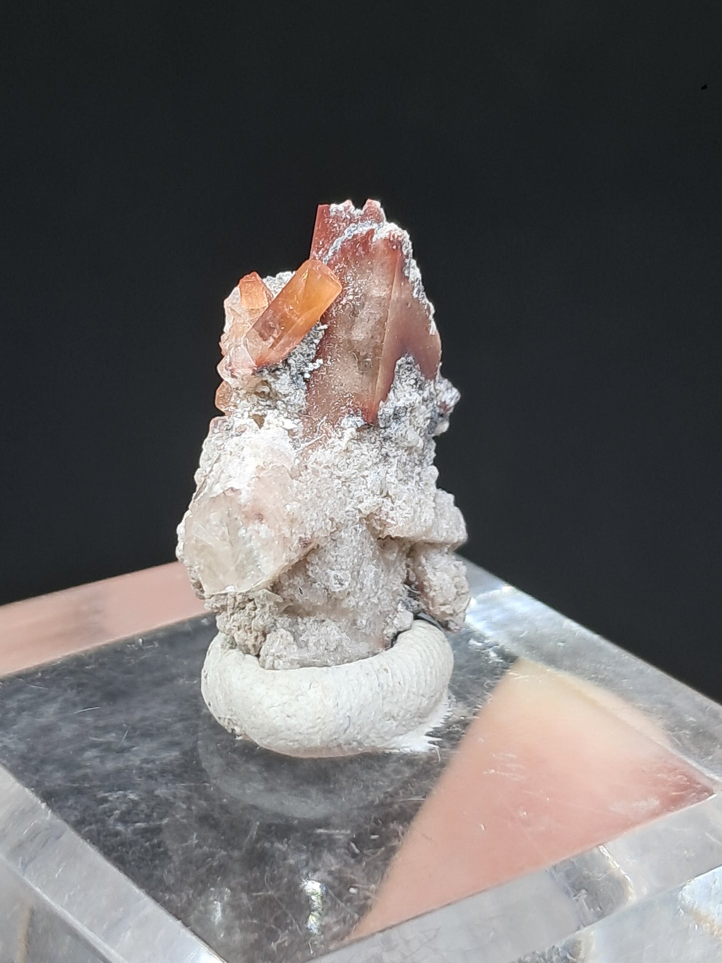 Cristales de topacio natural en matriz (México), piedra preciosa rara | Ejemplar mineral n.° TPZ24