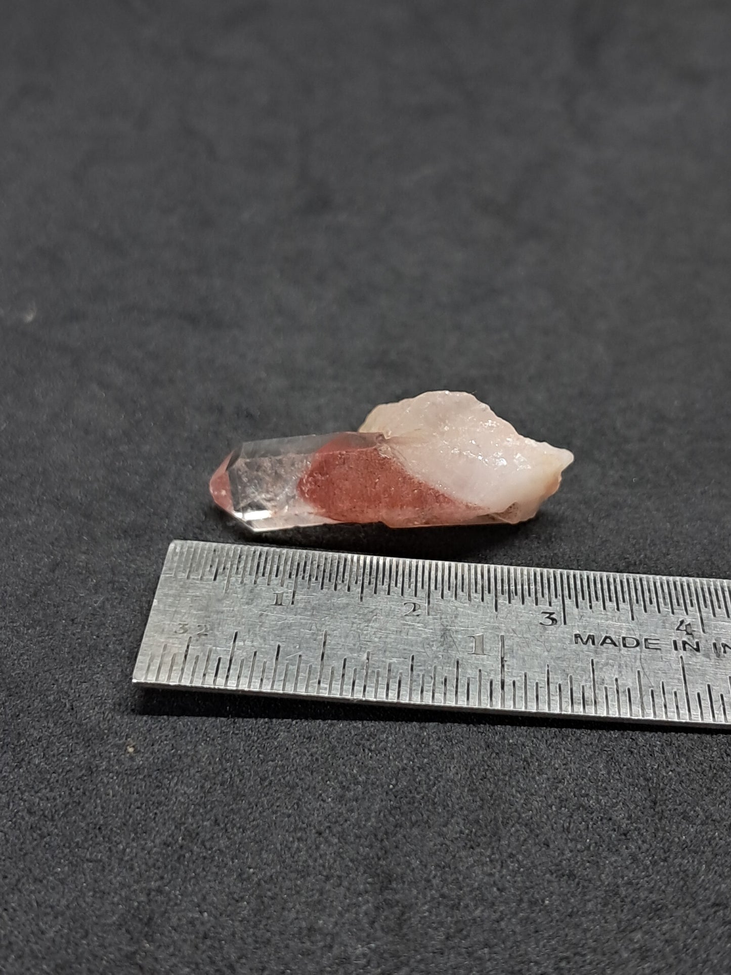 Cuarzo fantasma hematita (Telangana) | Cristal natural | Ejemplar mineral n.° HPQ45