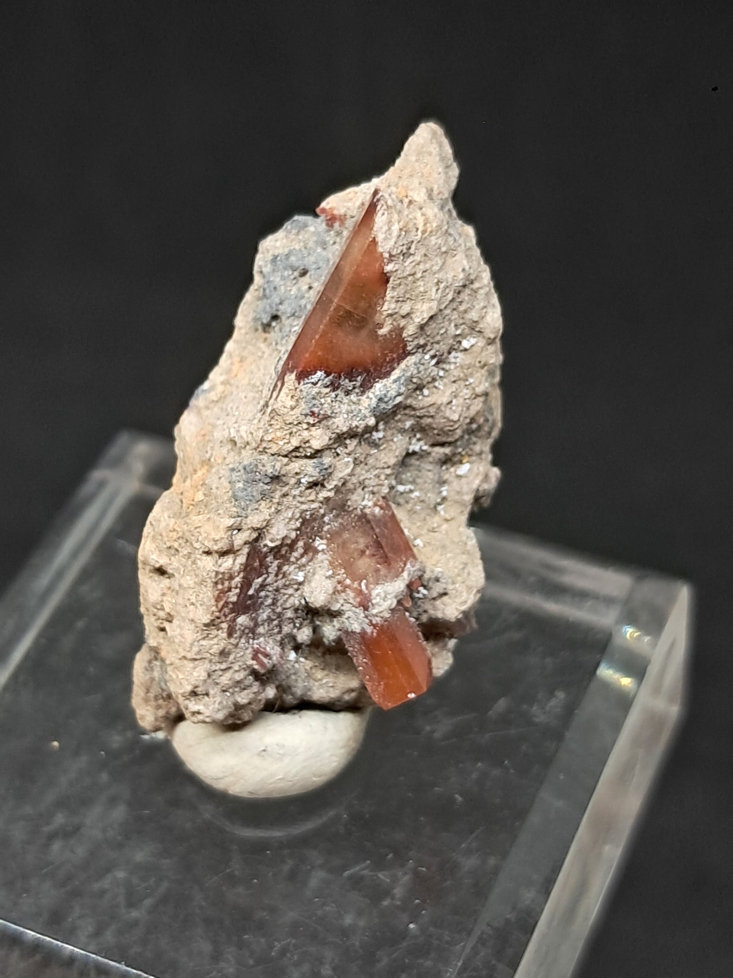 Cristal de topacio natural en matriz (México), piedra preciosa rara | Ejemplar mineral n.° TPZ22