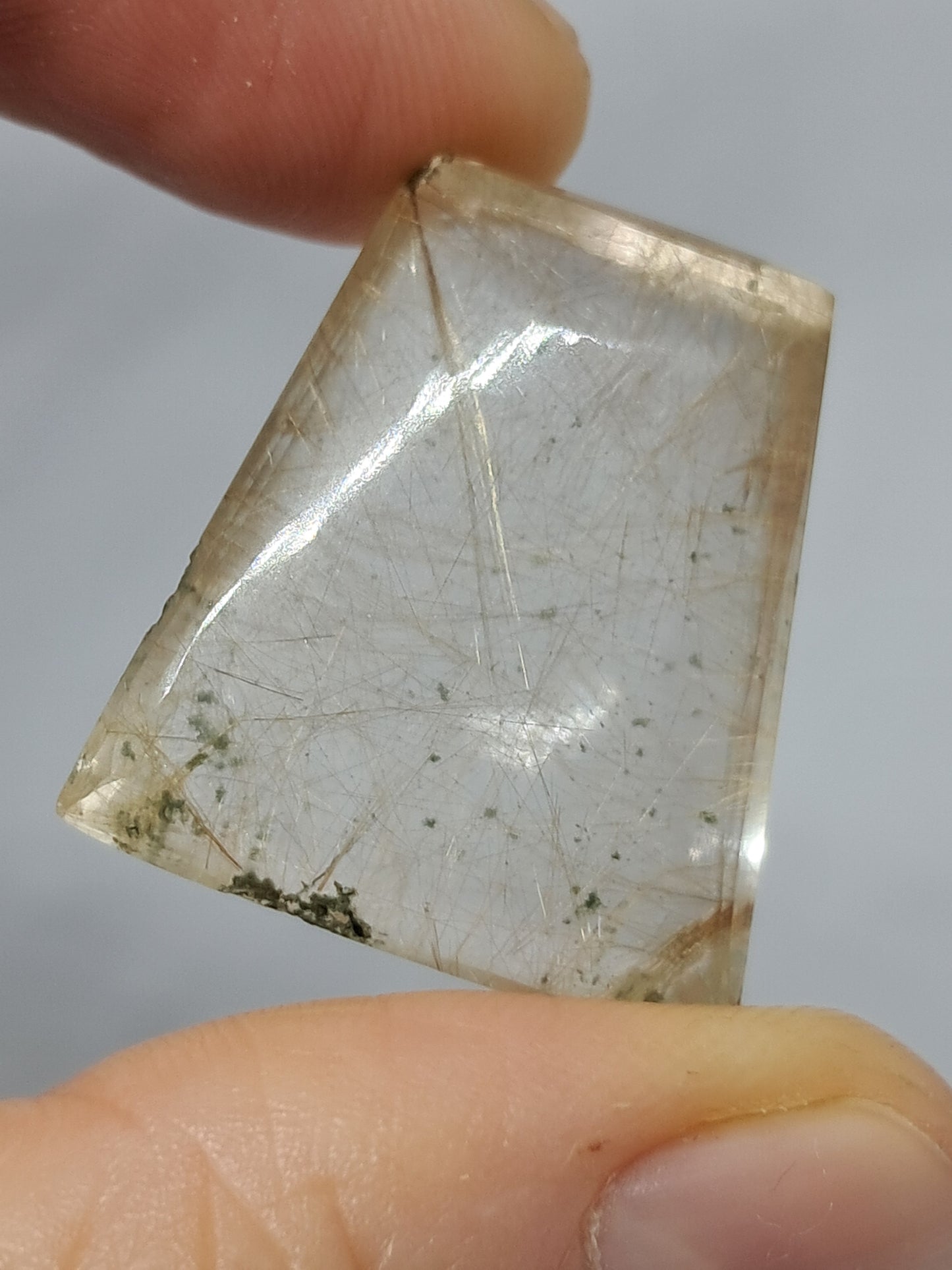 Rutile and Chlorite Quartz Cabochon #PQ6