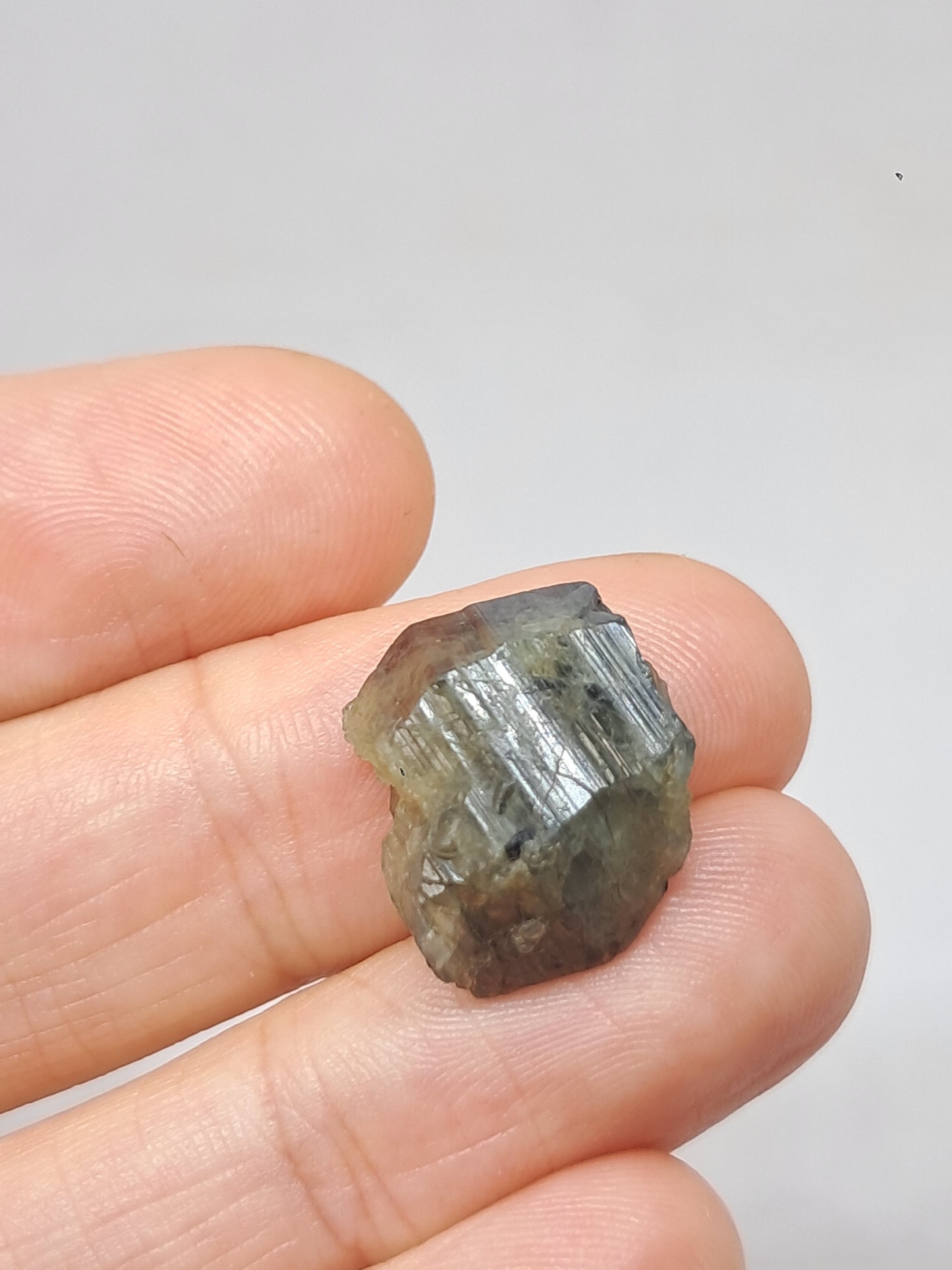 Natural Green Blue Sapphire Crystal (Karur) Rough Stone | Bicolor | Mineral Specimen #SP37