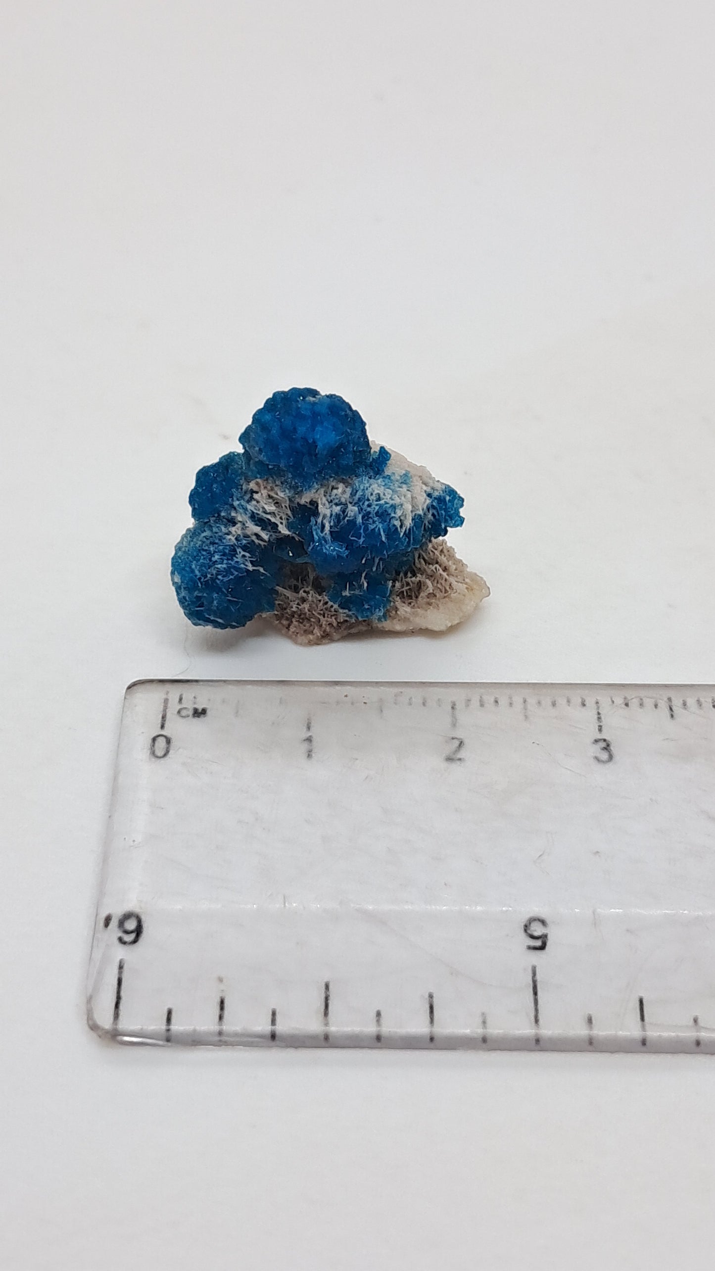 Perfect Cavansite Spheres on Fibrous Stilbite (Wagholi) Rough Stone | Natural Crystal | Rare Mineral Specimen #CV59
