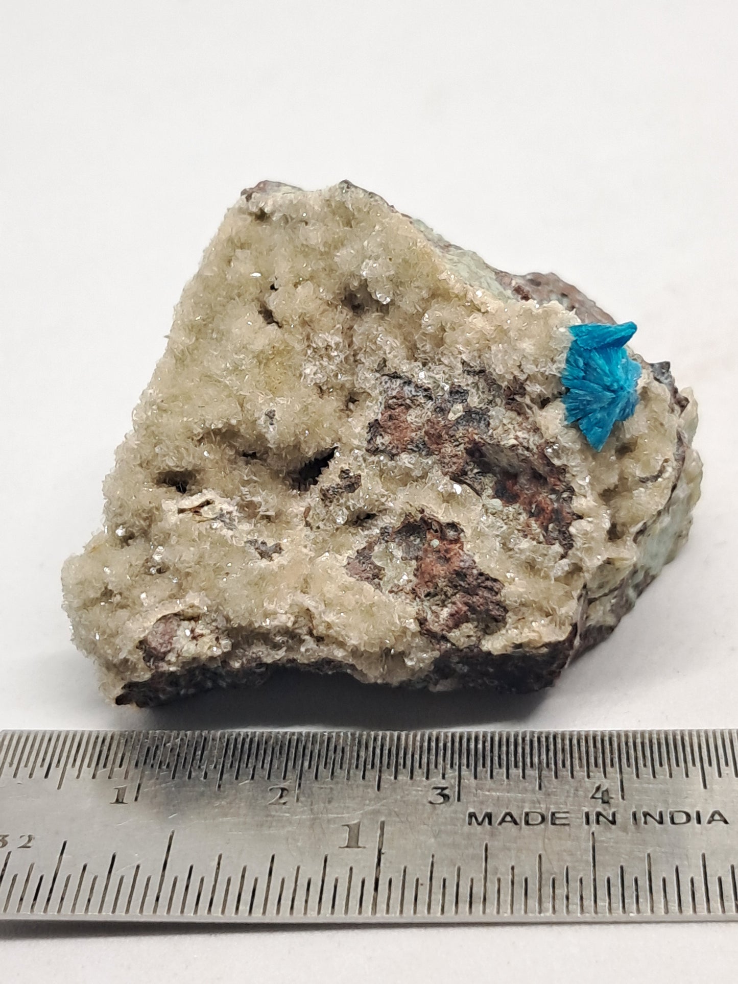 Cavansite on Heulandite Matrix (Pune) Rough Stone | Natural Crystal | Rare Mineral Specimen #CV17