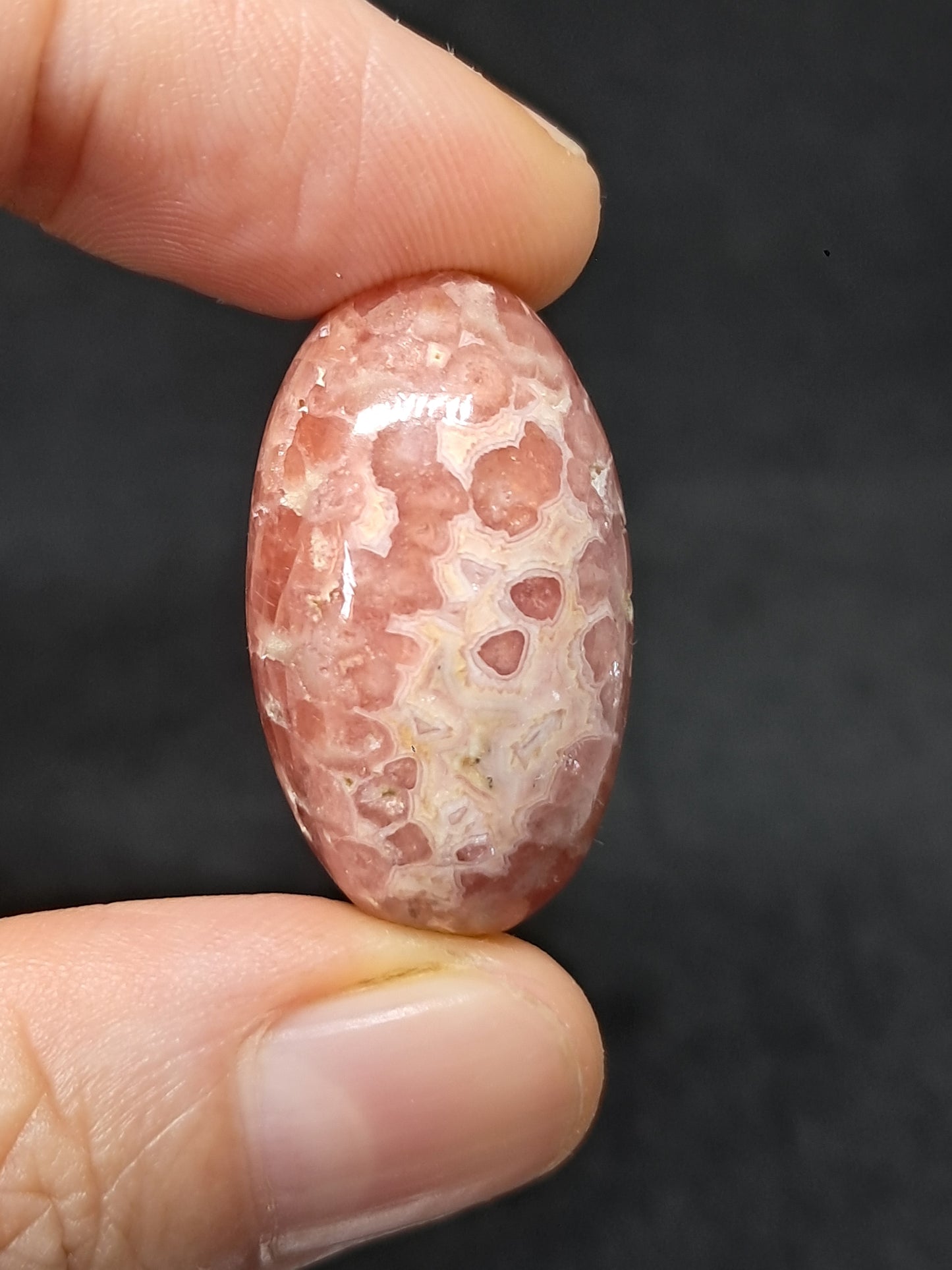 Rhodocrosite Shivalingam (Argentina) Polished Stone | Concentric Circles | Rare Mineral #RHD6