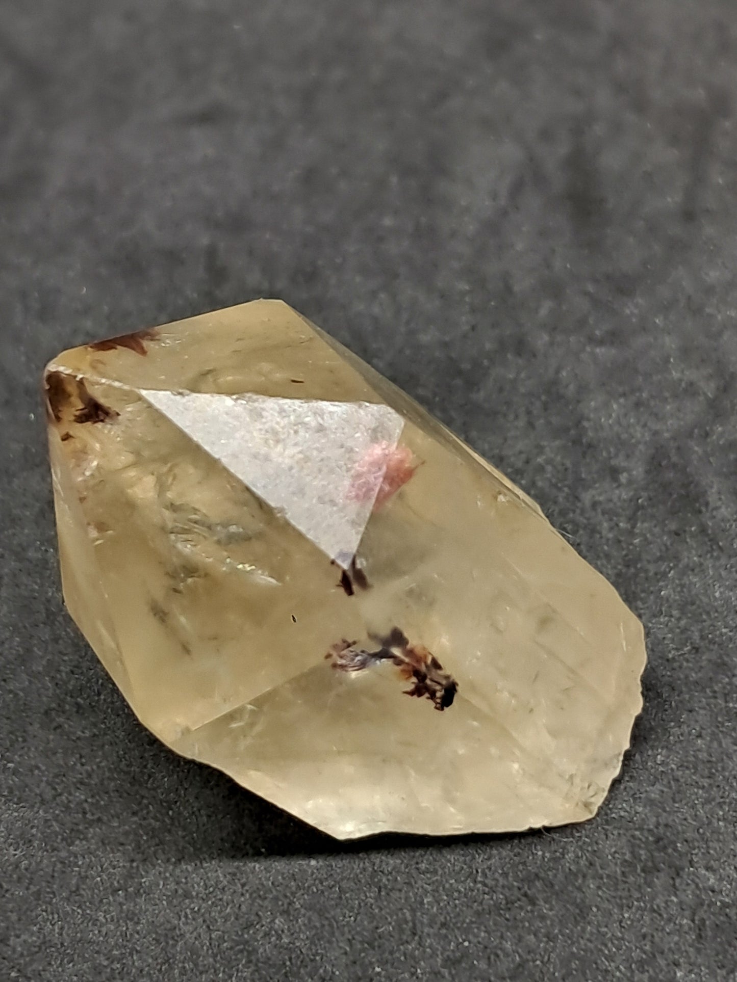 Natural Citrine "Kundalini" with Hematite (Democratic Republic of Congo) Crystal Point | Mineral Specimen #CTN19