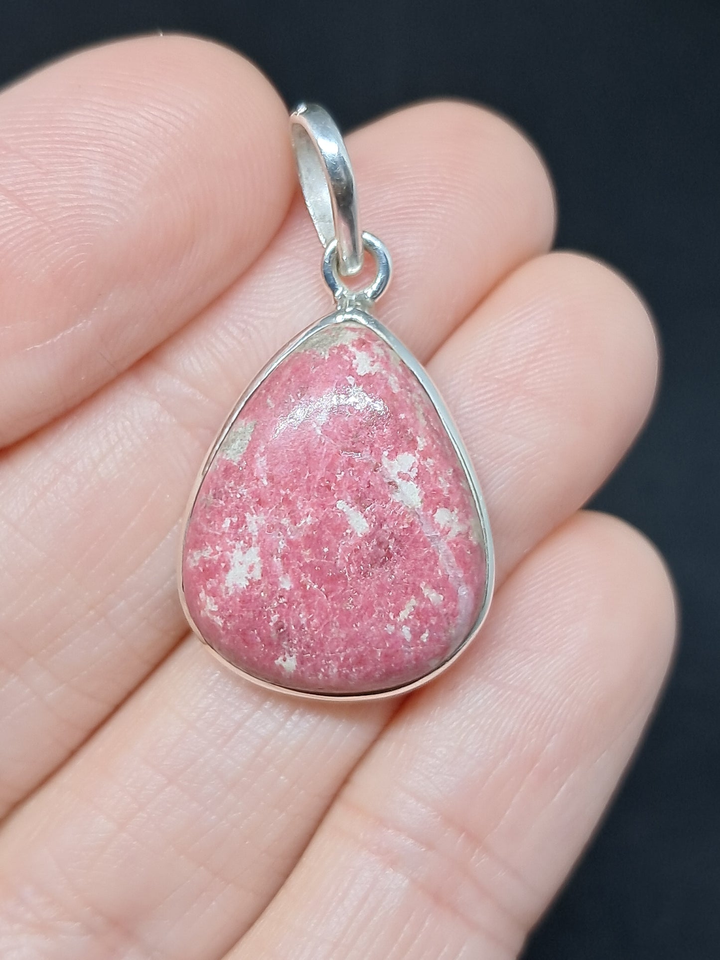 Thulite Silver Pendant