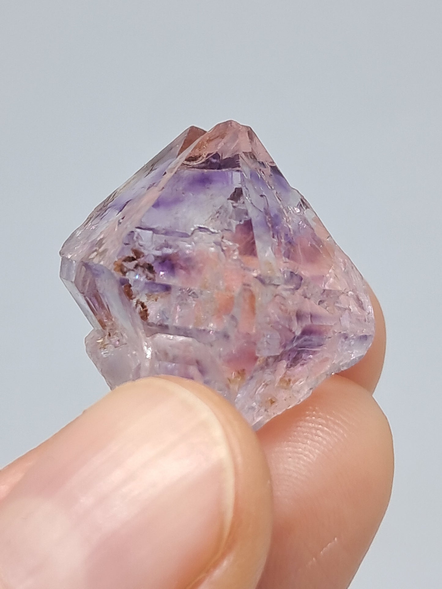 Elestial Amethyst (Karur) Lustrous Purple Quartz Crystal Point | Natural Stone | Mineral Specimen #KA45
