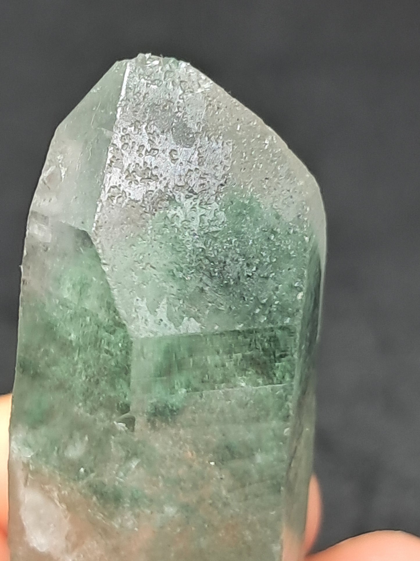 Chlorite Phantom Quartz Point (Himachal Pradesh) Rough Stone | Natural Crystal | Mineral Specimen #CQ4