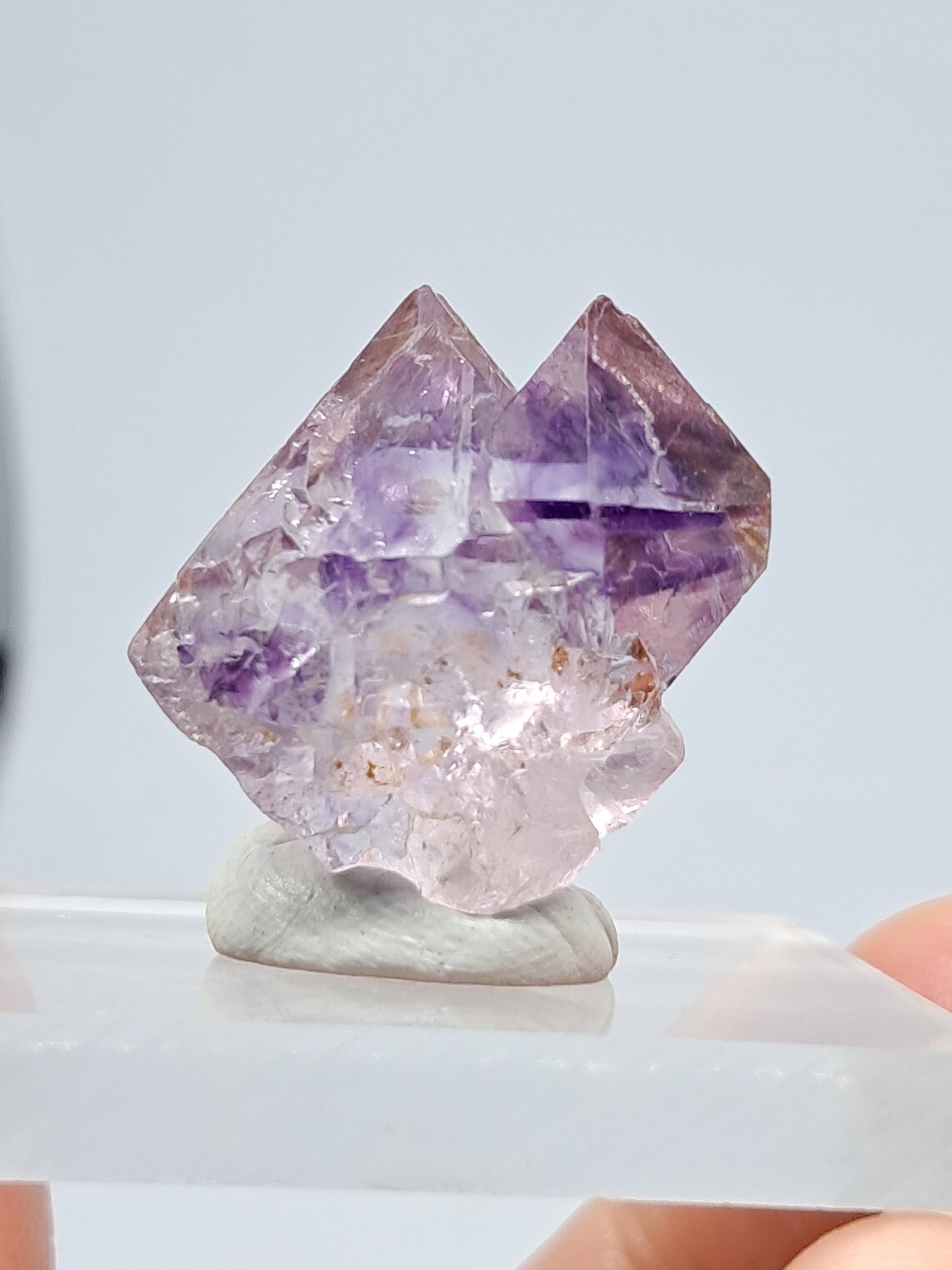 Elestial Amethyst (Karur) Lustrous Purple Quartz Crystal Point | Natural Stone | Mineral Specimen #KA45