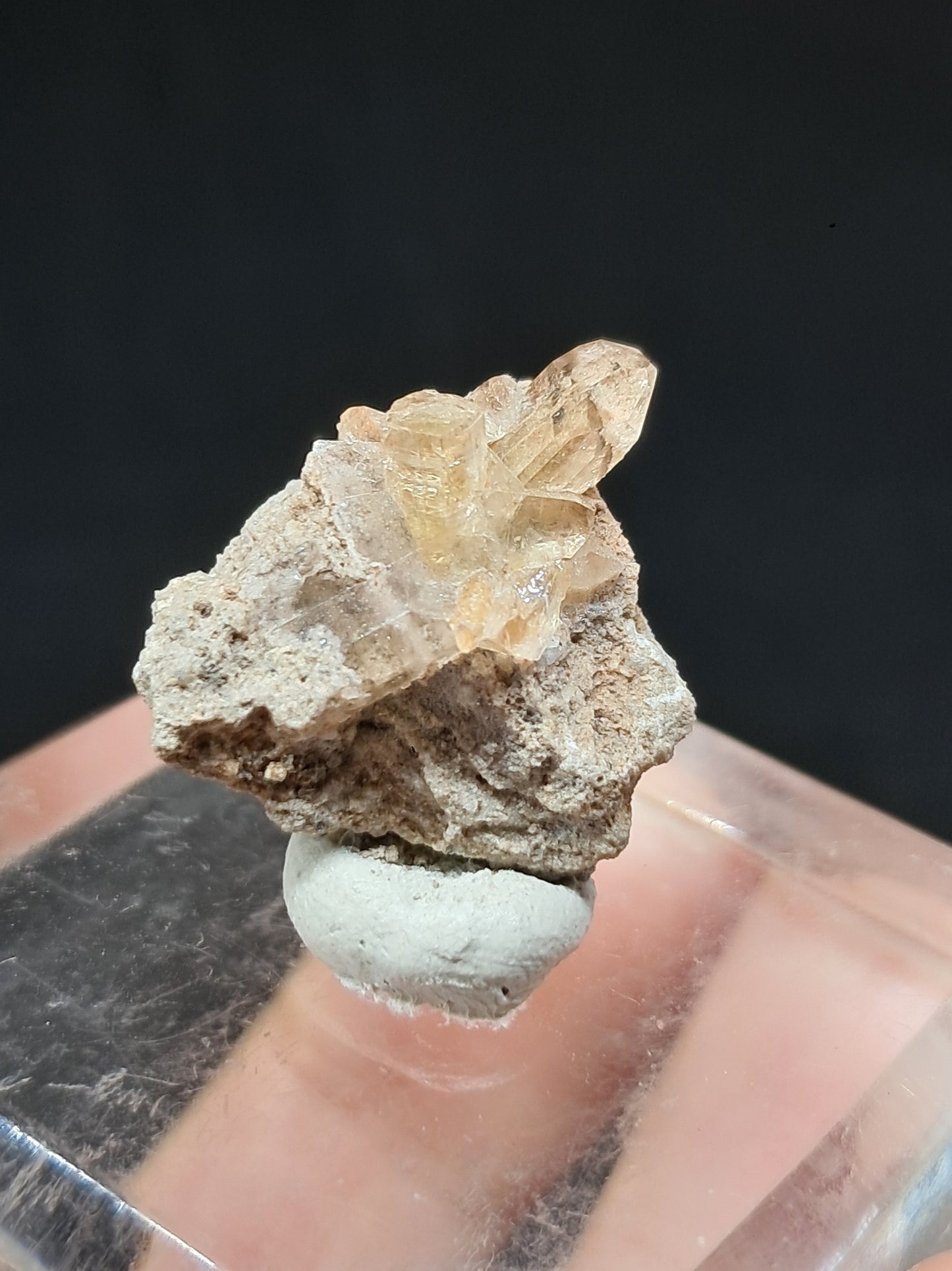 Cristales de topacio natural en matriz (México), piedra preciosa rara | Ejemplar mineral n.° TPZ14