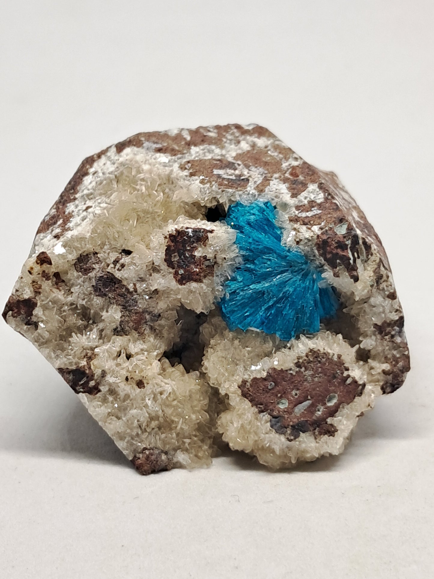 Cavansite on Heulandite Matrix (Pune) Rough Stone | Natural Crystal | Rare Mineral Specimen #CV19