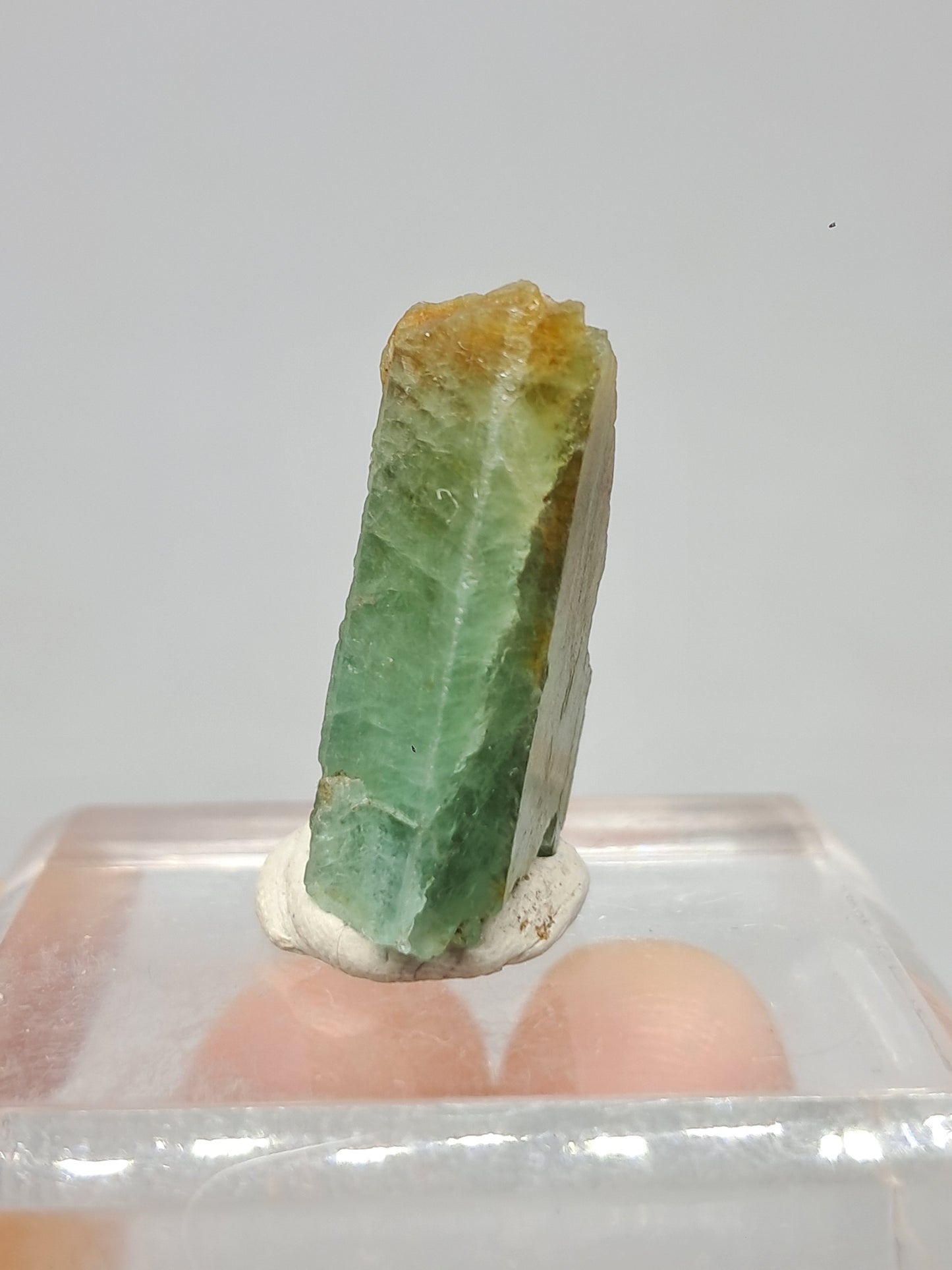 Aguamarina (Karur) Cristal hexagonal en bruto | Ejemplar mineral n.° AQM22