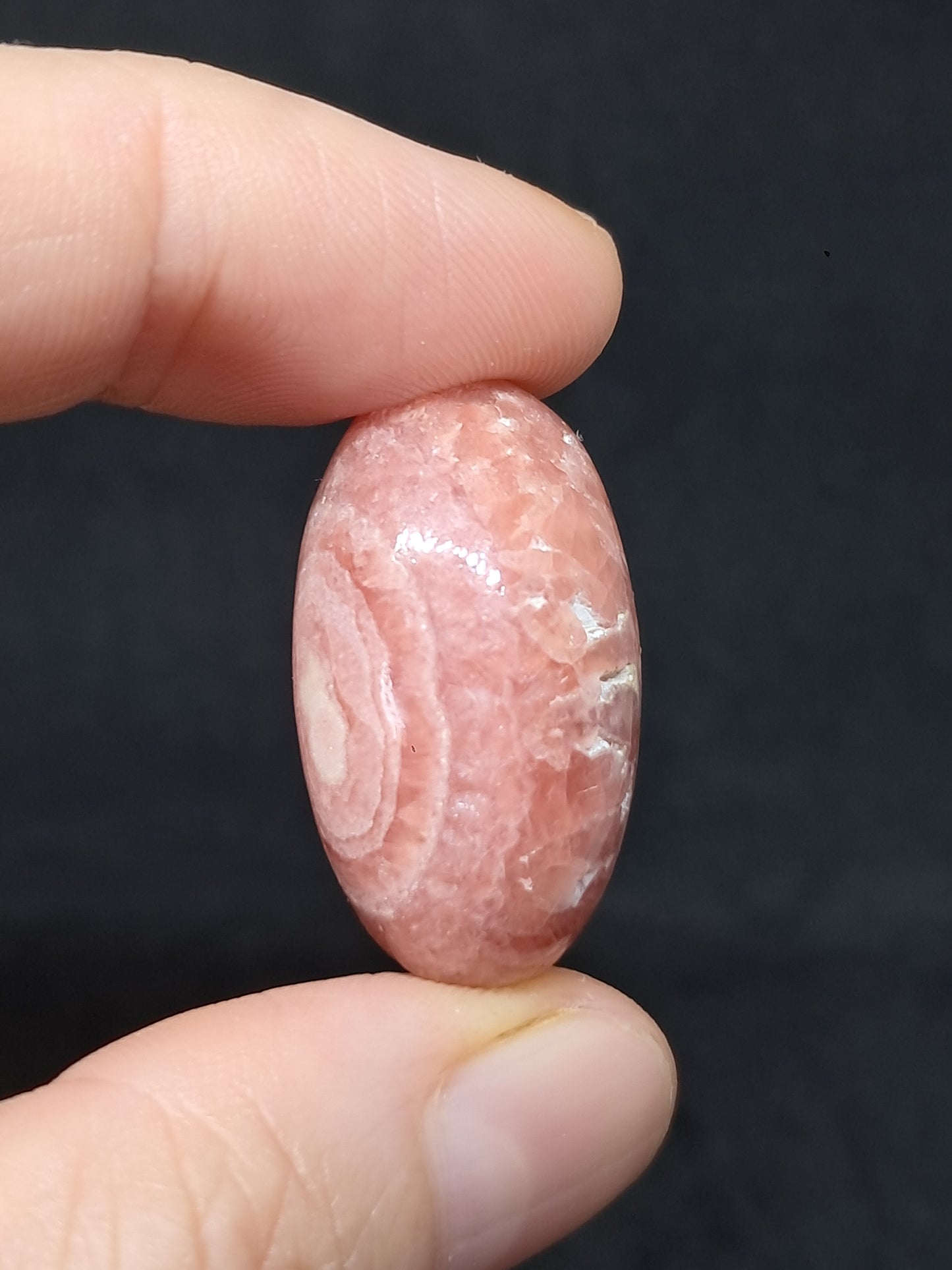 Rhodocrosite Shivalingam (Argentina) Polished Stone | Concentric Circles | Rare Mineral #RHD6