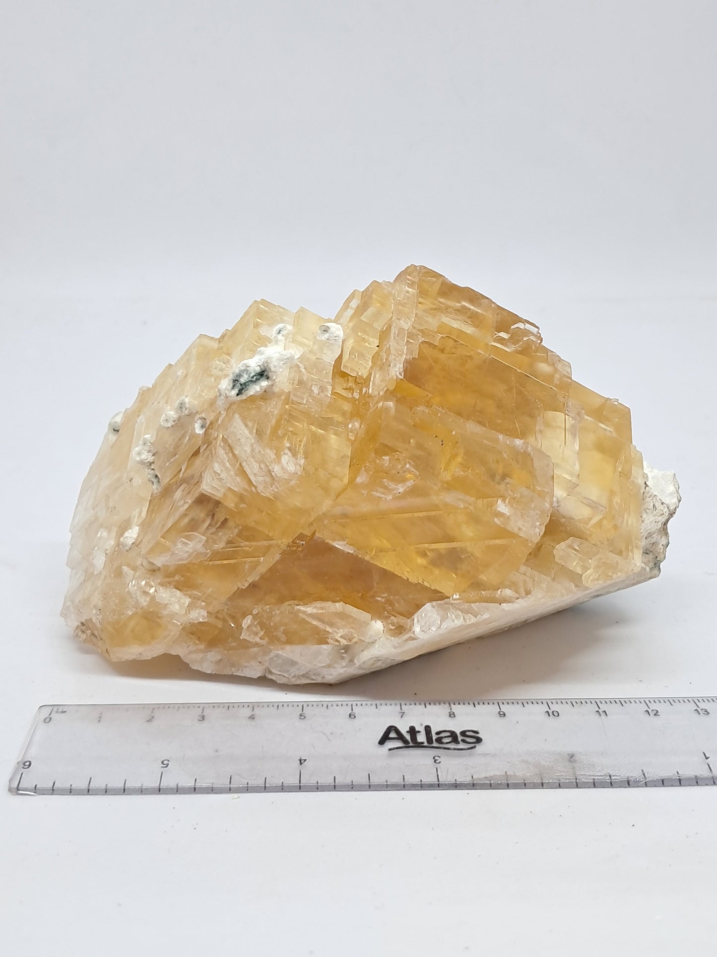 Honey Calcite w/ Okenite (India) Rough Crystal | Natural Stone | Mineral Specimen #CA19