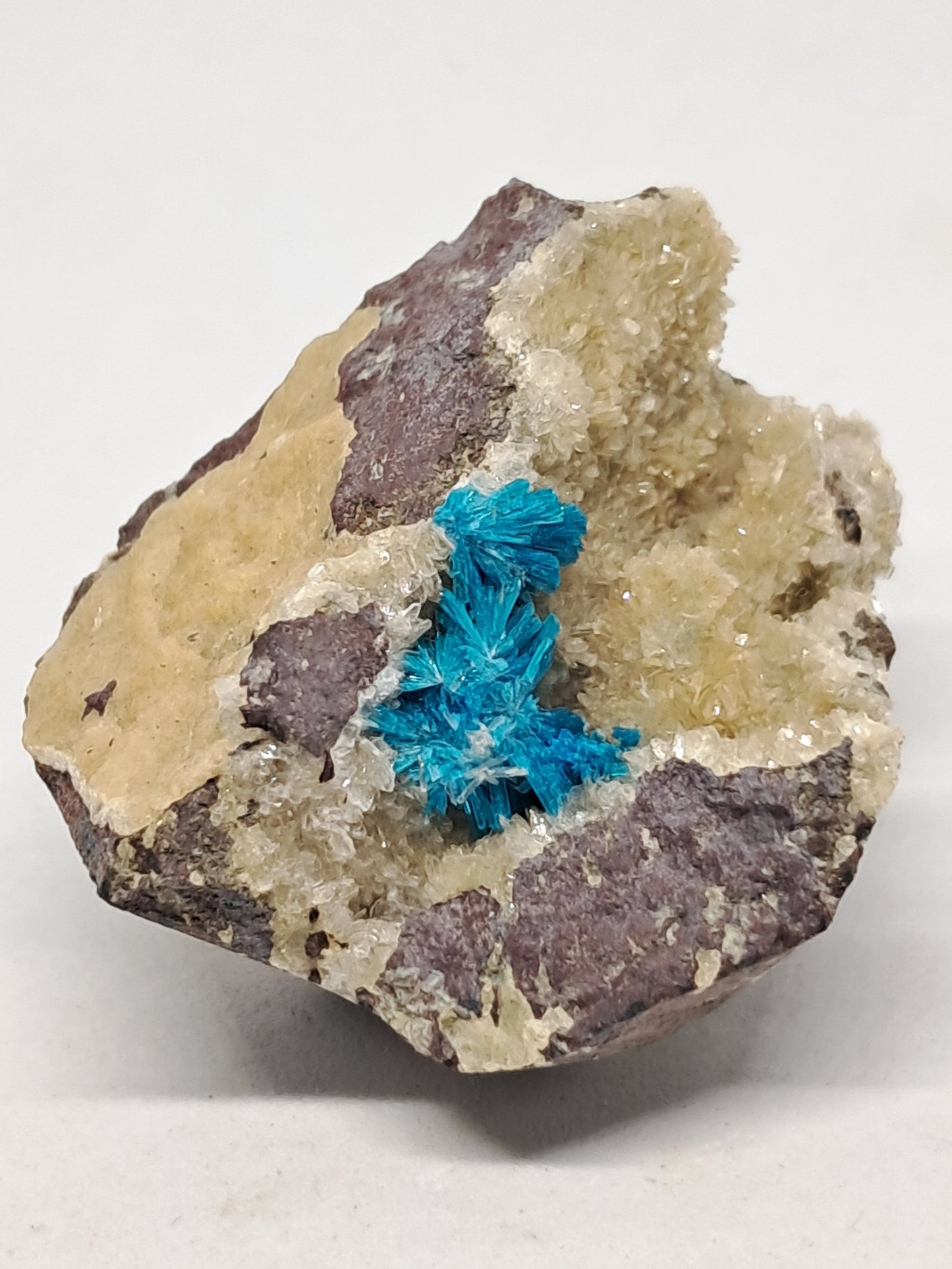 Cavansite on Heulandite Matrix (Wagholi) Rough Stone | Natural Crystal | Rare Mineral Specimen #CV18