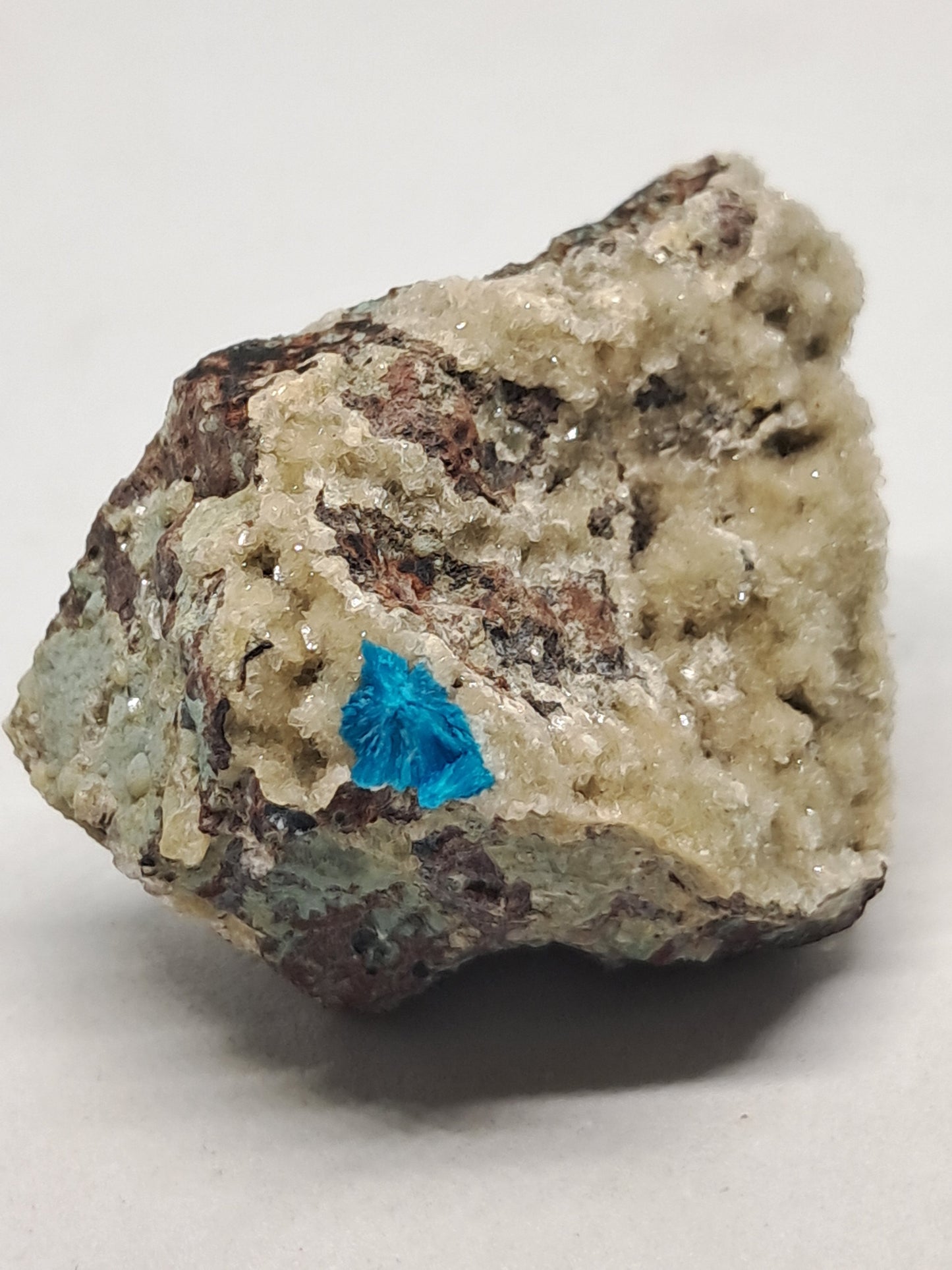 Cavansite on Heulandite Matrix (Pune) Rough Stone | Natural Crystal | Rare Mineral Specimen #CV17