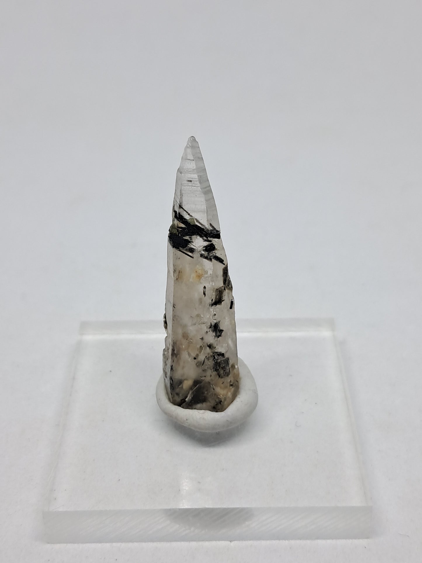 Tourmalinated Quartz w/ Mica and Feldspar Inclusions (Karur) Natural Crystal Point | Mineral Specimen #TQ18