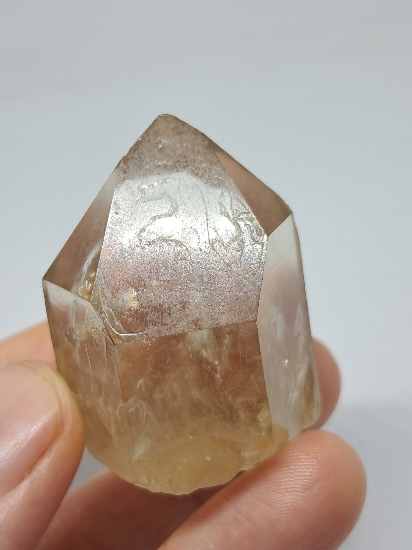 Natural Citrine "Kundalini" with Rainbows (Democratic Republic of Congo) Crystal Point | Mineral Specimen #CTN13