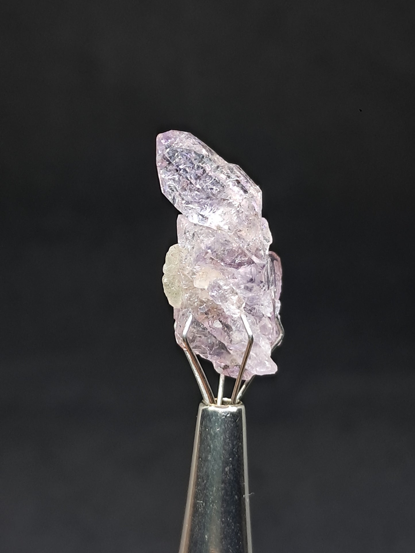 Set of 3 Small Elestial Amethyst from Karur | Super Seven Inclusions | Natural Crystals | Mineral Specimen #KA172