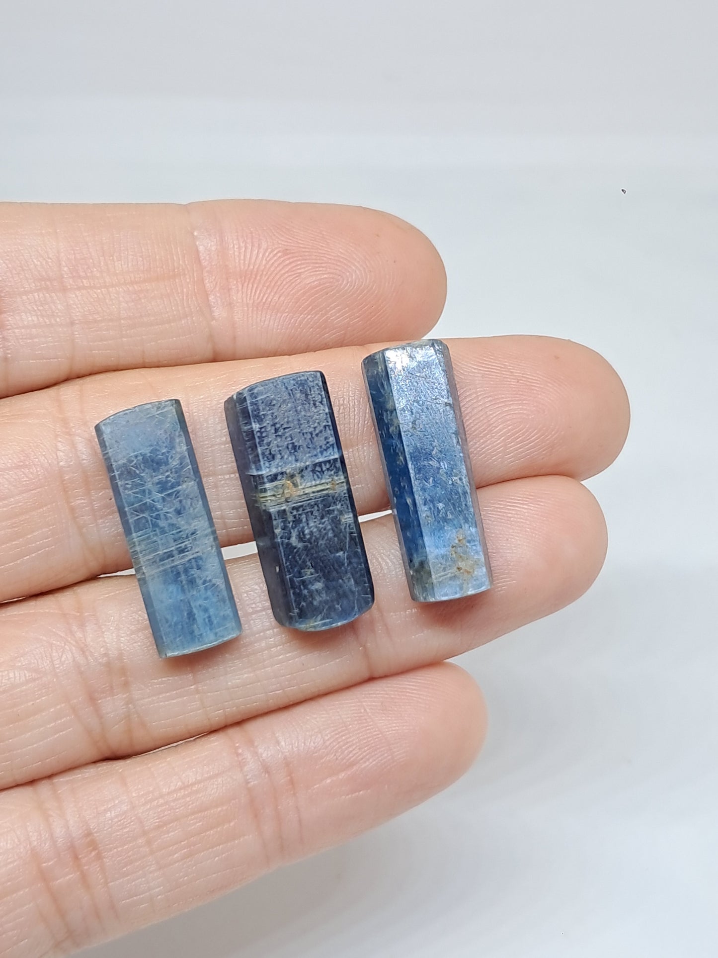 Set of 3 Blue Kyanites (Nepal) Polished Natural Crystals #KY13