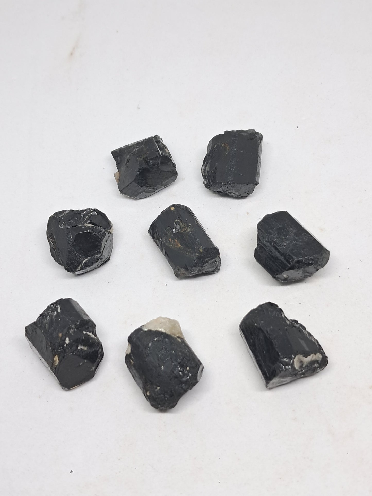 Small Black Tourmaline Crystals (Karnataka) Natural Stone | Mineral Specimen #BT4