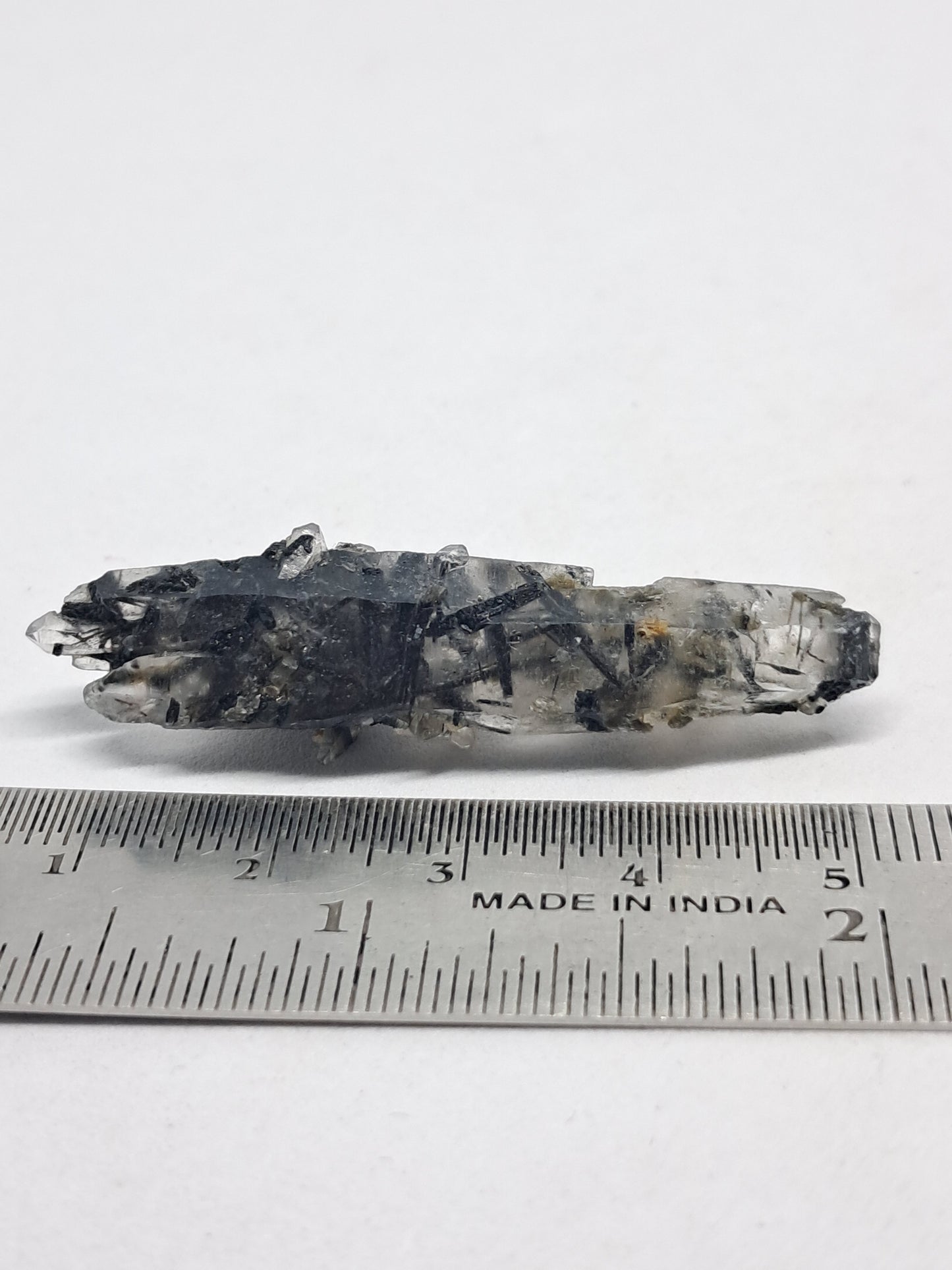 Tourmalinated Quartz natural crystal point (Non-precious natural stone) #TQ19