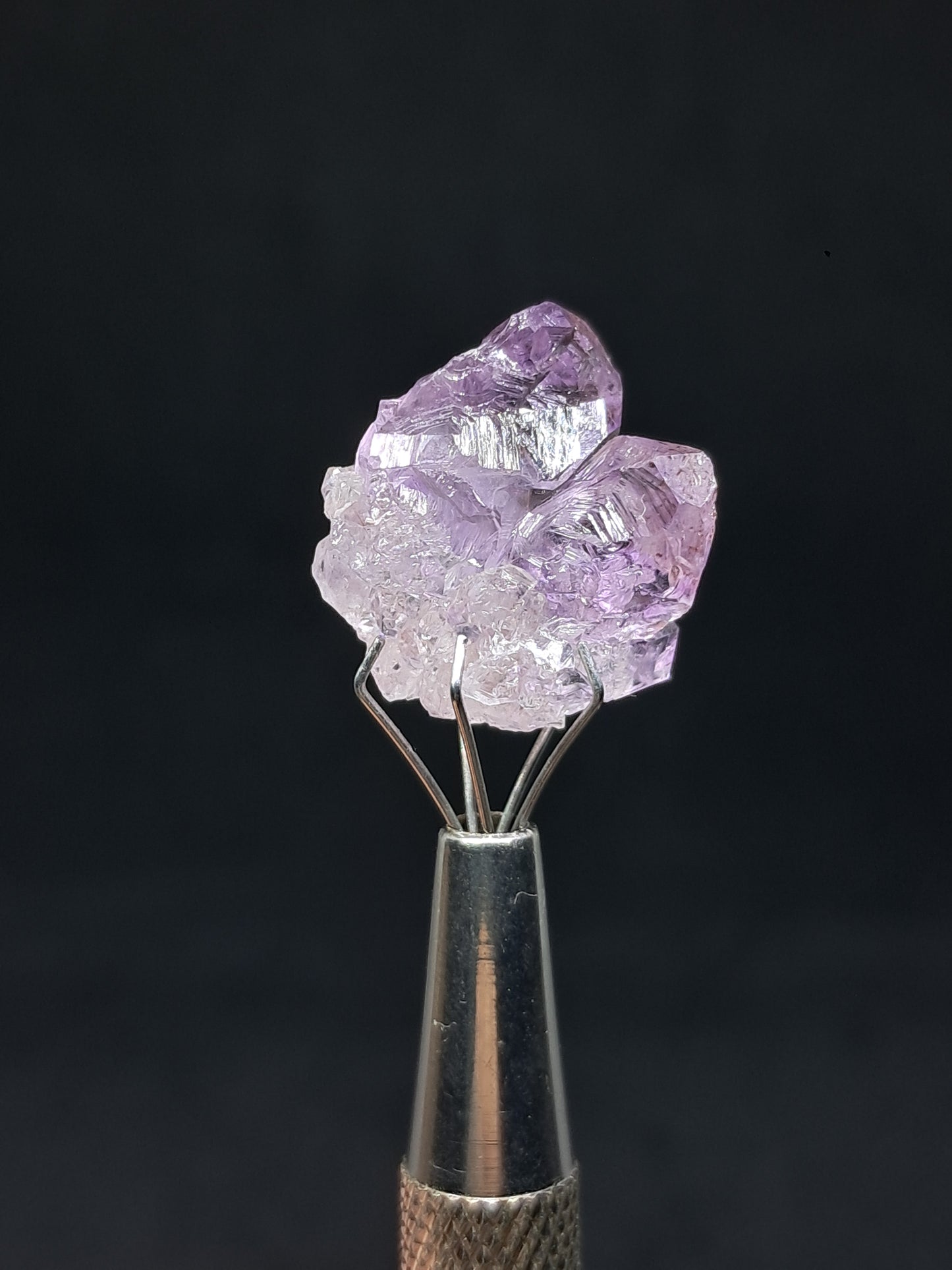 Set of 3 Small Elestial Amethyst from Karur | Super Seven Inclusions | Natural Crystals | Mineral Specimen #KA172