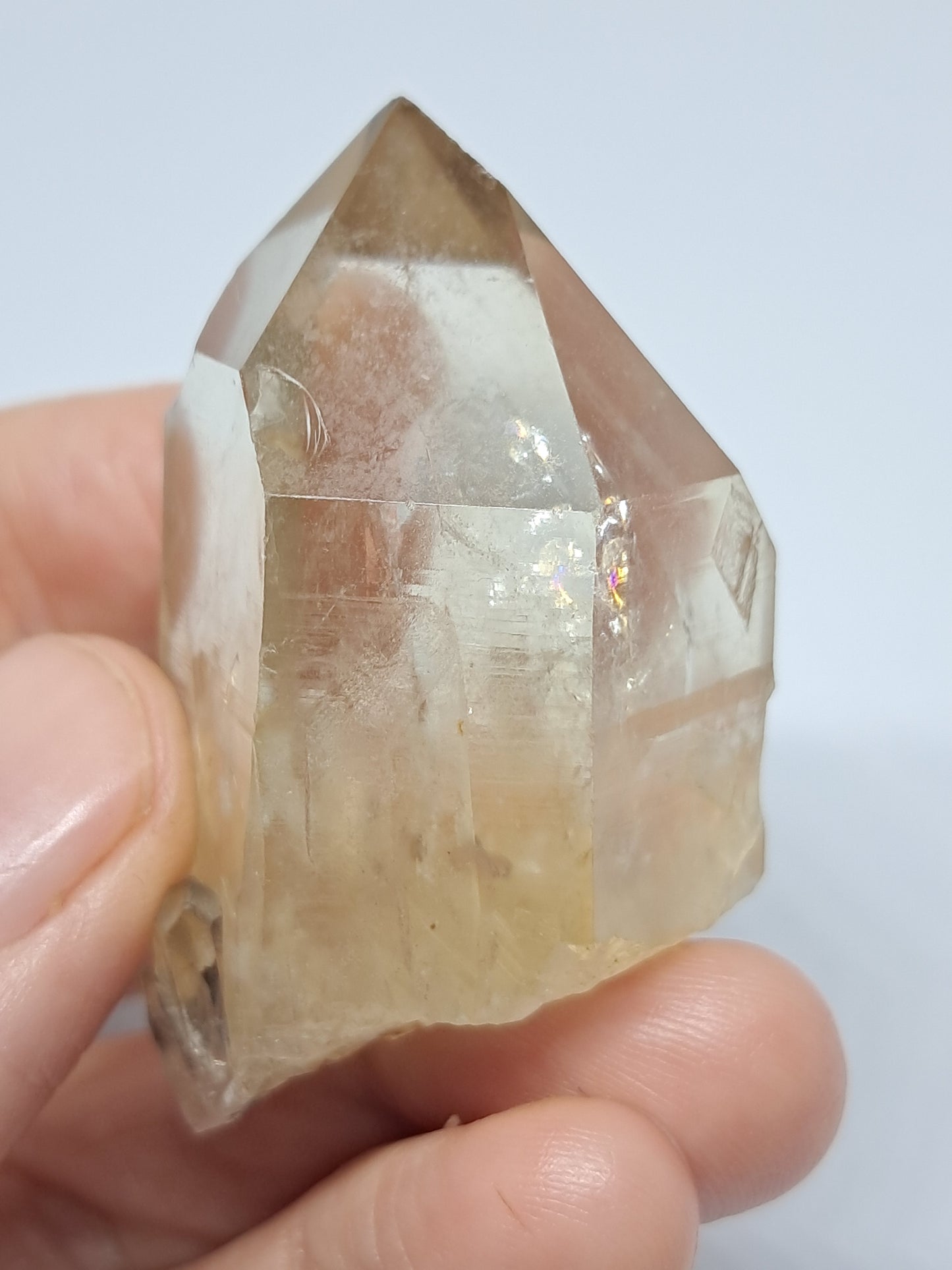 Natural Citrine "Kundalini" with Rainbows (Democratic Republic of Congo) Crystal Point | Mineral Specimen #CTN13