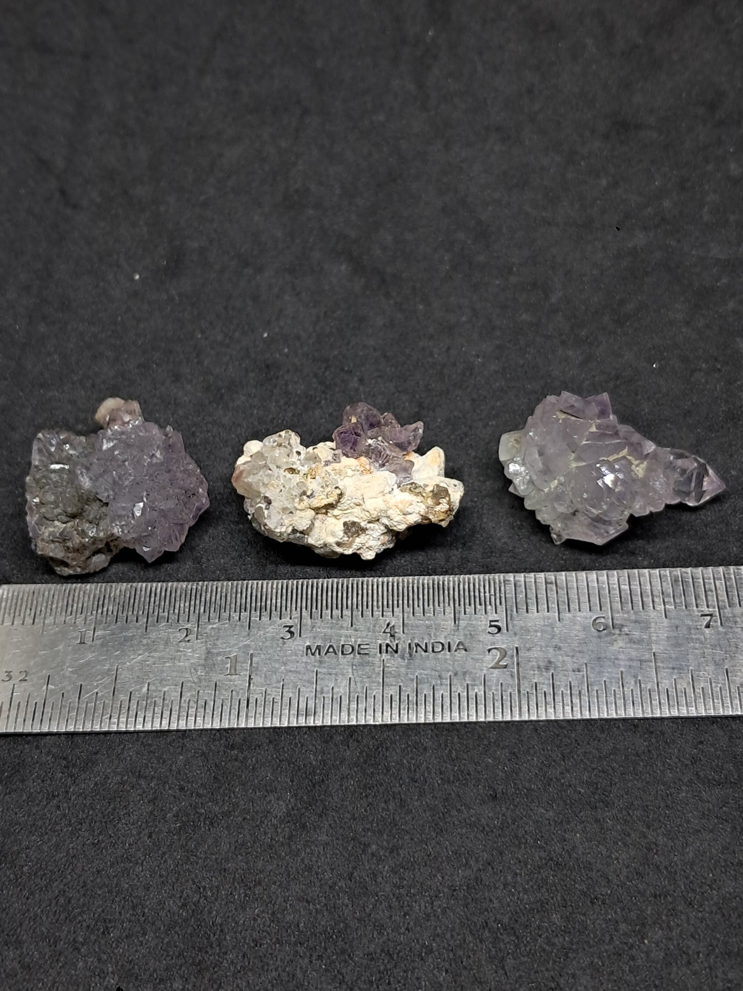 Set of 3 Amethyst from Karur | Natural Crystals | Mineral Specimen | Flower Scepter Herkimer Formation #KA166