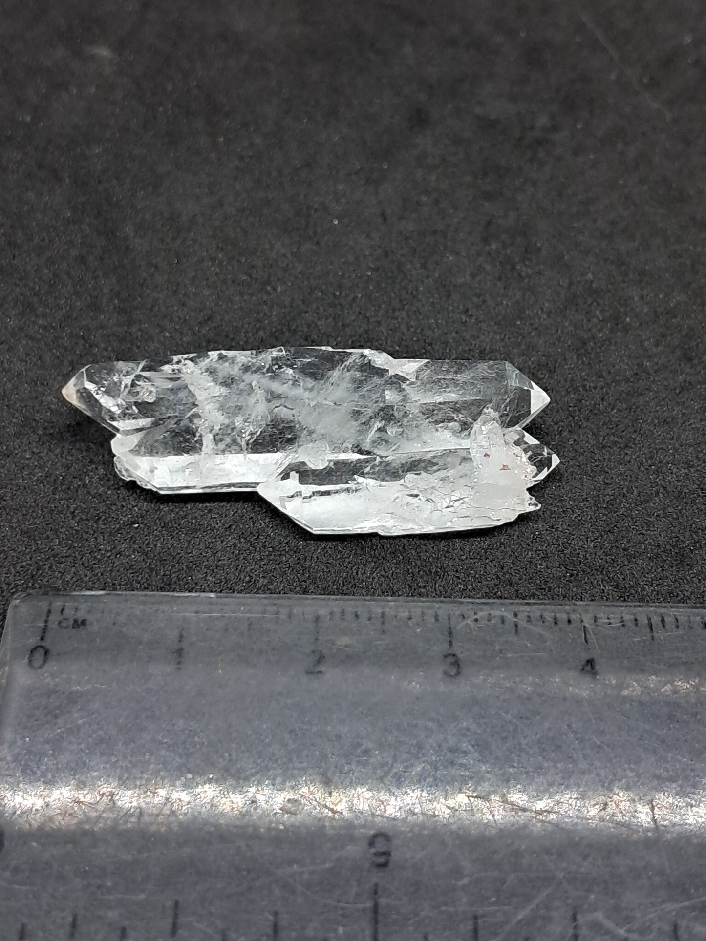 Cúmulo biterminado de cuarzo superclaro Faden (Santander, Colombia) Punta natural | Ejemplar mineral n.° COQ20