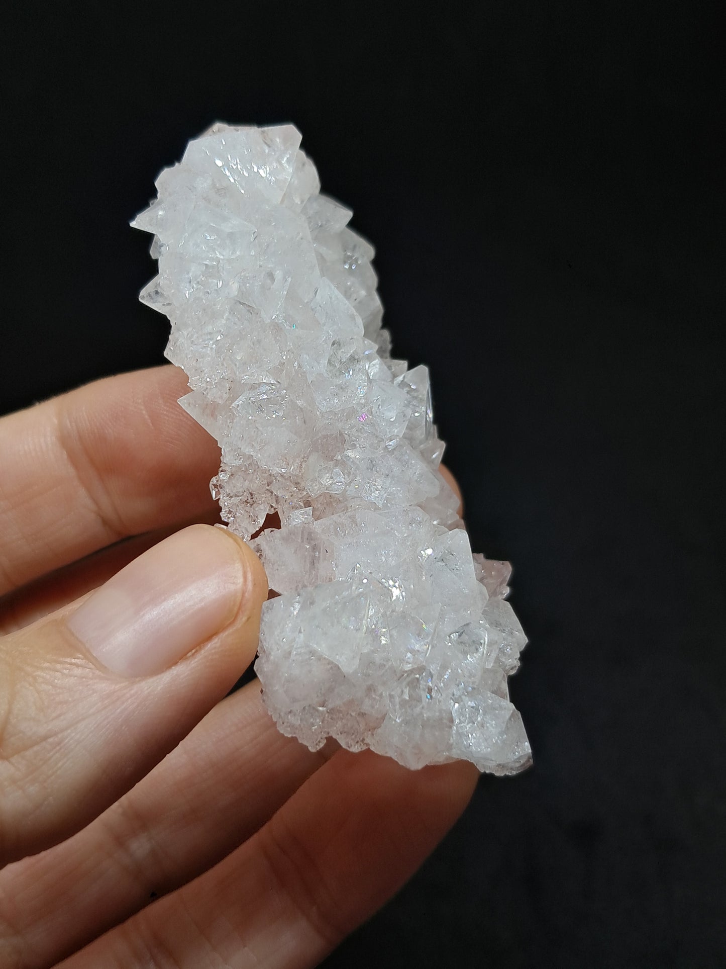 Octahedral Apophyllite Floater Cluster w/ Hematite (Ajanta) Natural Crystal | Mineral Specimen #AP33