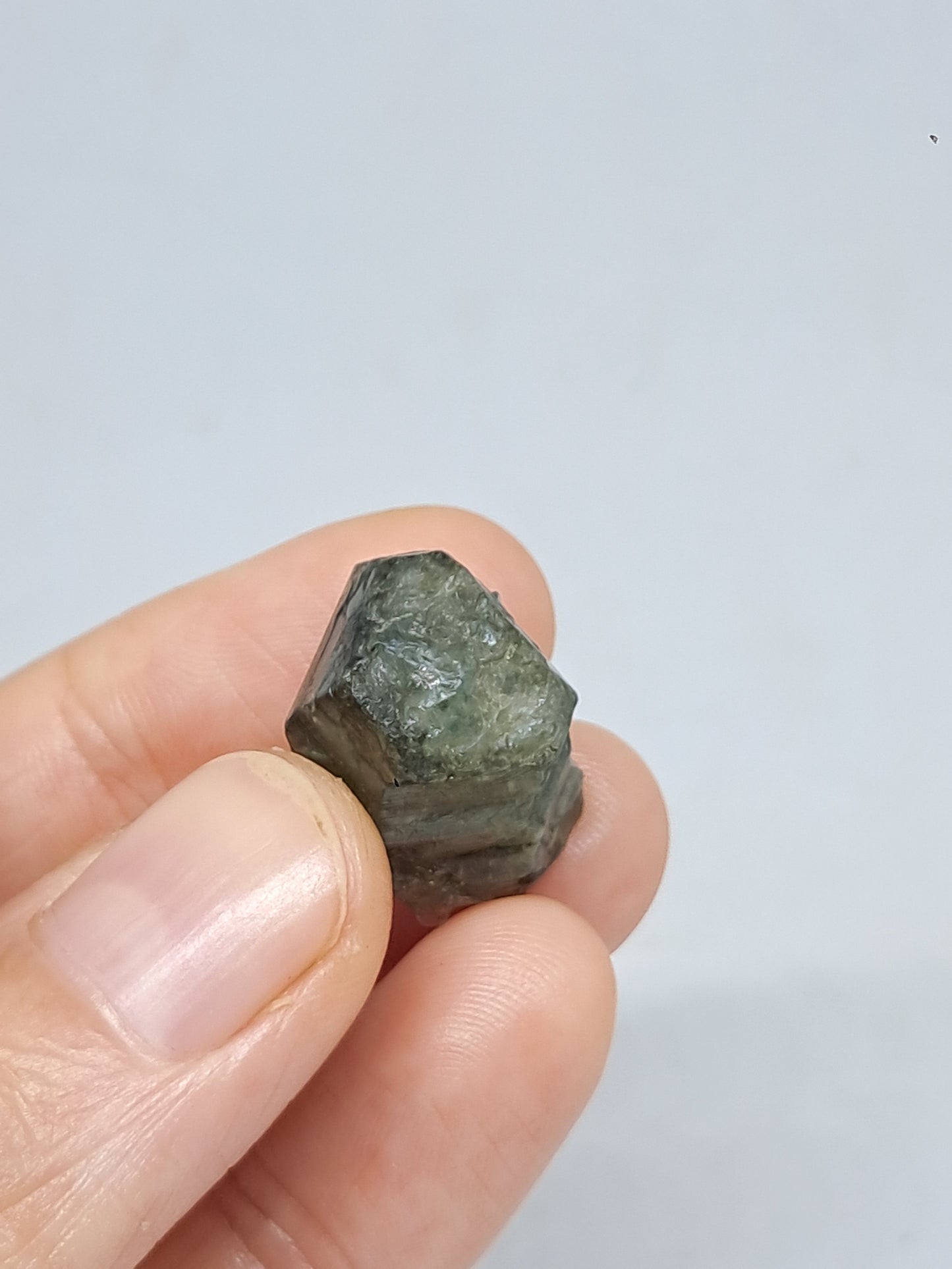 Natural Green Sapphire Crystal (Karur) Rough Stone | Mineral Specimen #SP23