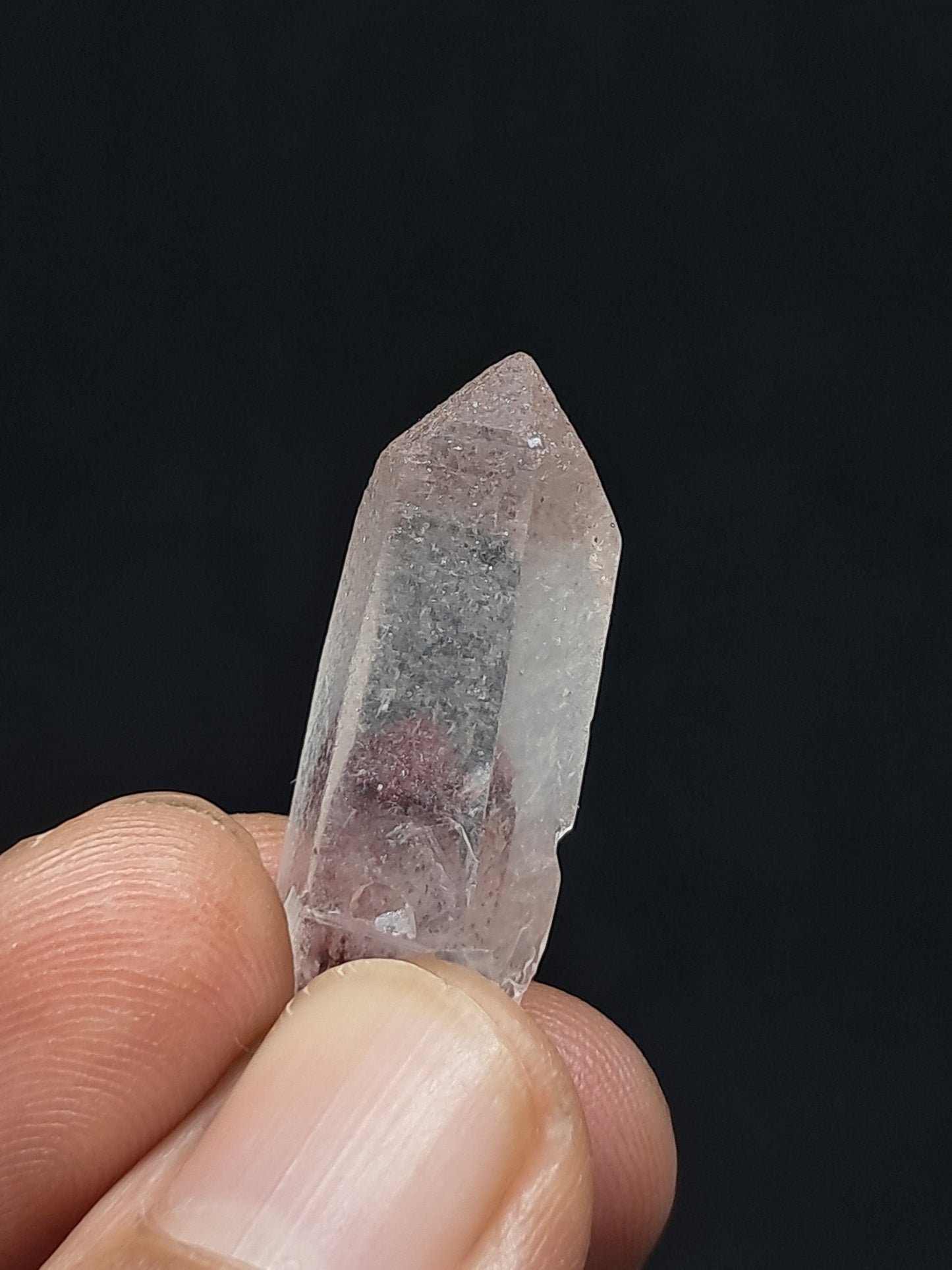 Cuarzo fantasma hematita (Telangana) | Cristal natural | Ejemplar mineral | Enlace del pasado | Diamante "Ventana" #HPQ49
