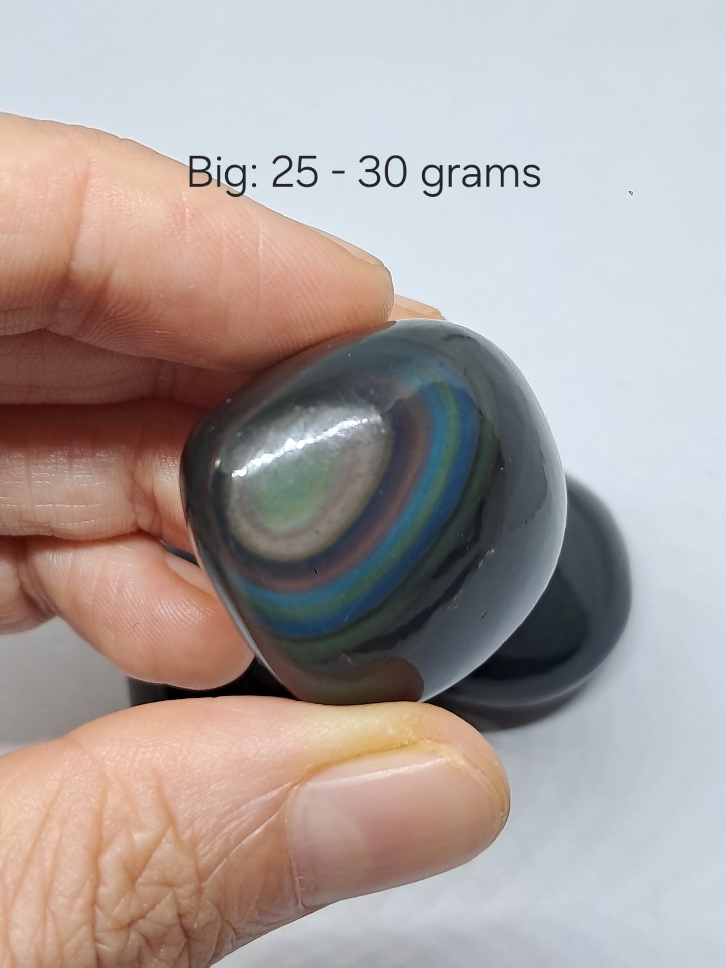 Obsidiana arcoíris pulida (México) Colores concéntricos | Patrón de ojo | Cristales naturales pulidos #RO1
