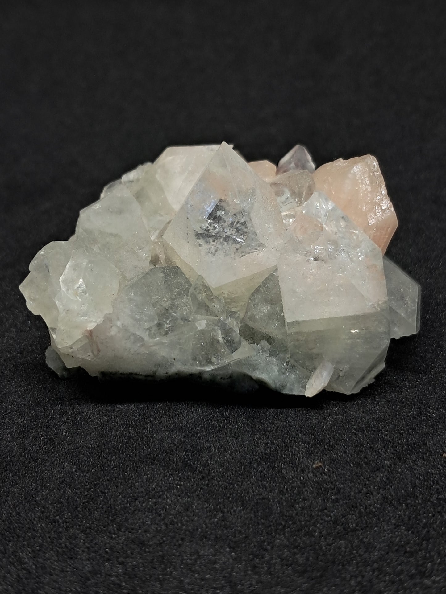 Clear Apophyllite w/ Stilbite on Heulandite Matrix (Ajanta) | Natural Crystal | Mineral Specimen #AP8