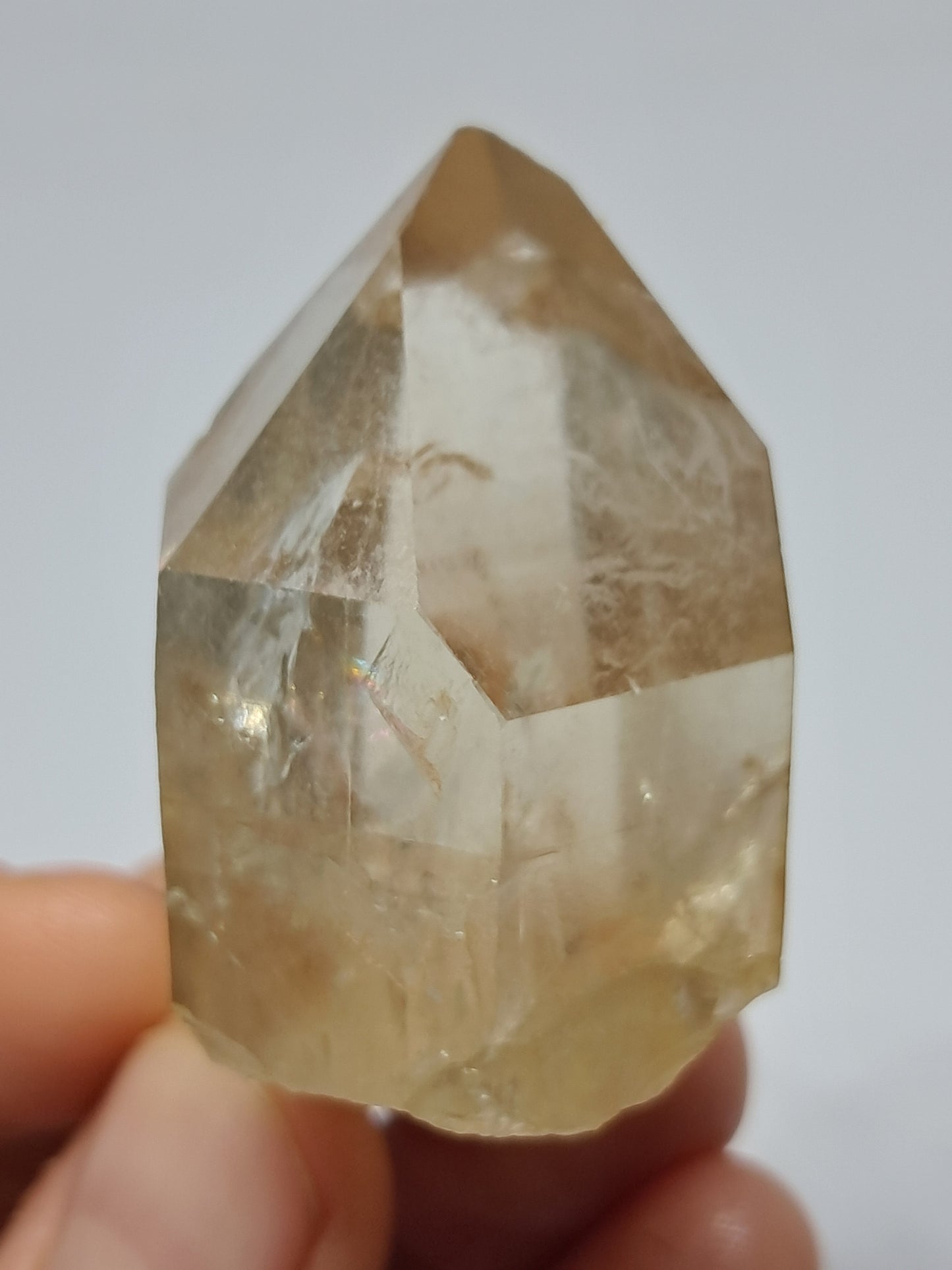 Natural Citrine "Kundalini" with Rainbows (Democratic Republic of Congo) Crystal Point | Mineral Specimen #CTN13