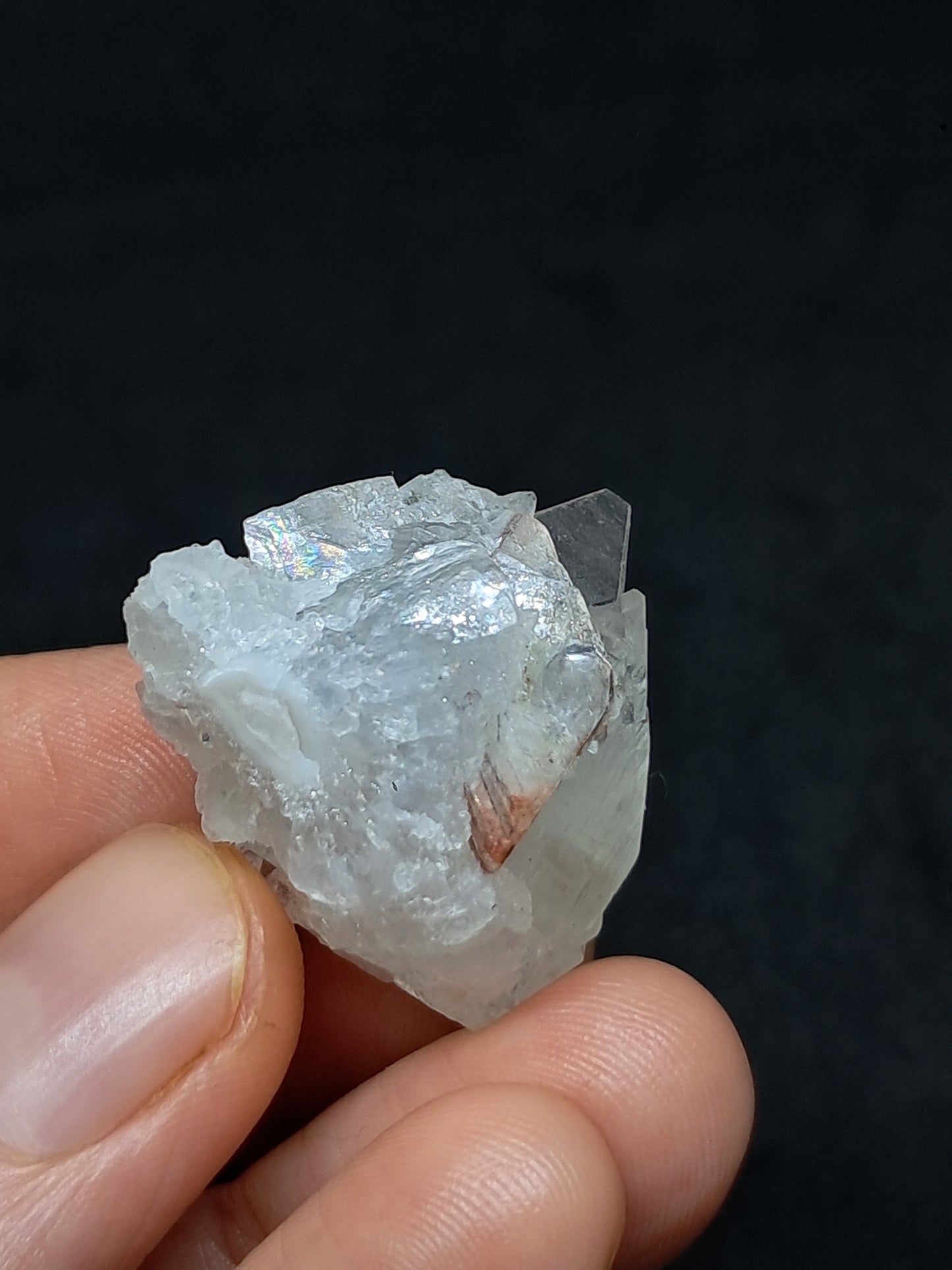 Clear Apophyllite Point w/ Heulandite (Ajanta) Natural Crystal | Mineral Specimen #AP56