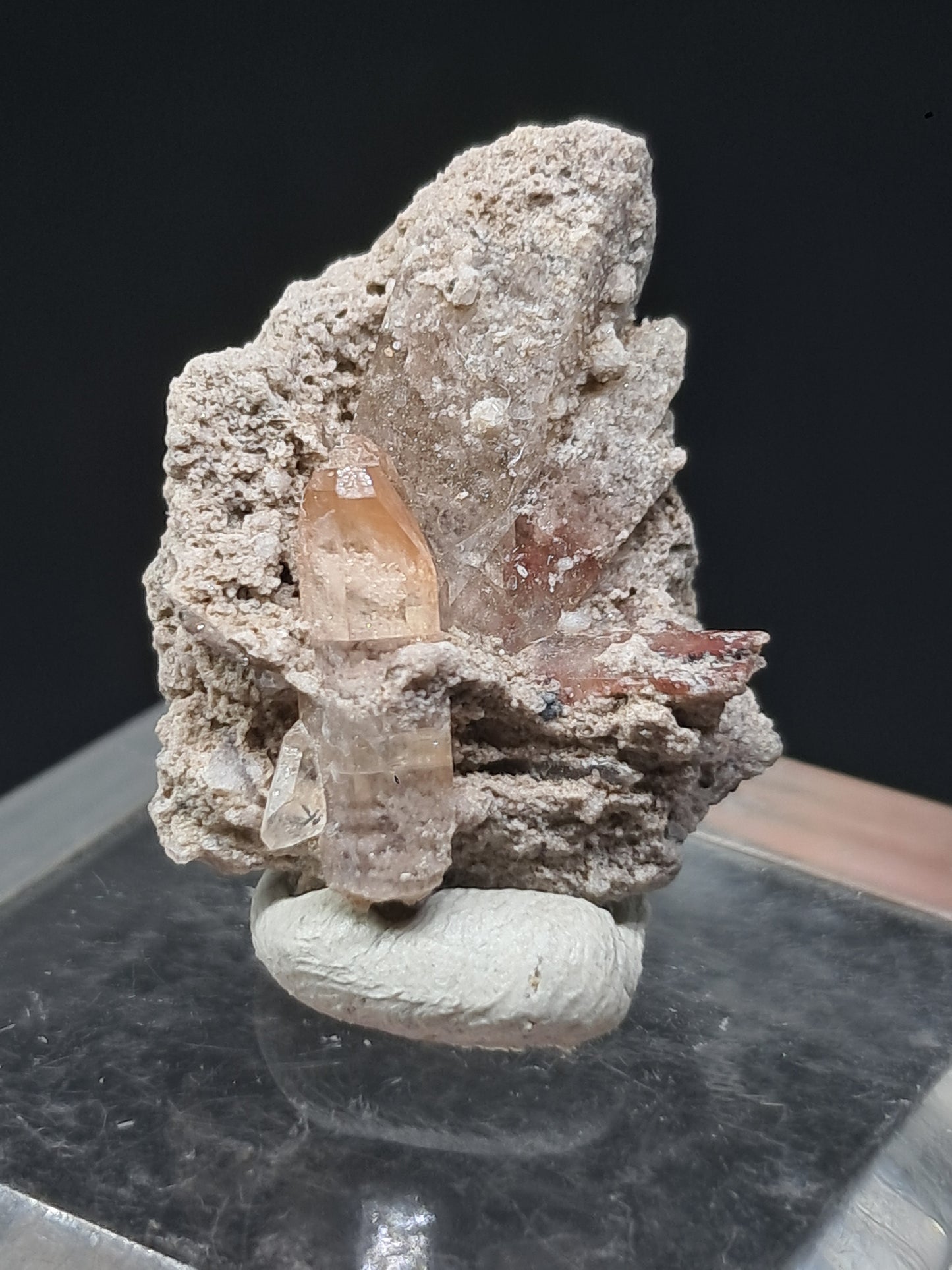 Cristales de topacio natural en matriz (México), piedra preciosa rara | Ejemplar mineral n.° TPZ25