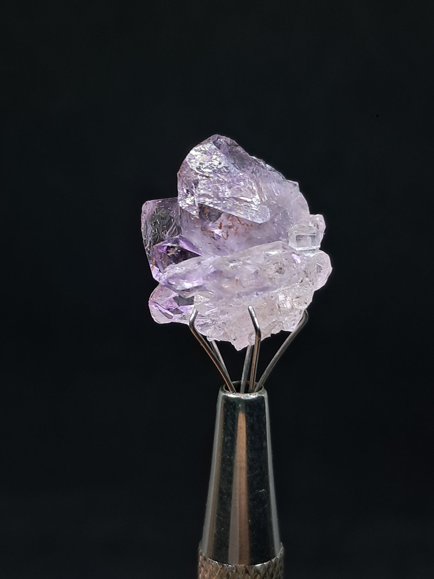 Set of 3 Small Elestial Amethyst from Karur | Super Seven Inclusions | Natural Crystals | Mineral Specimen #KA172