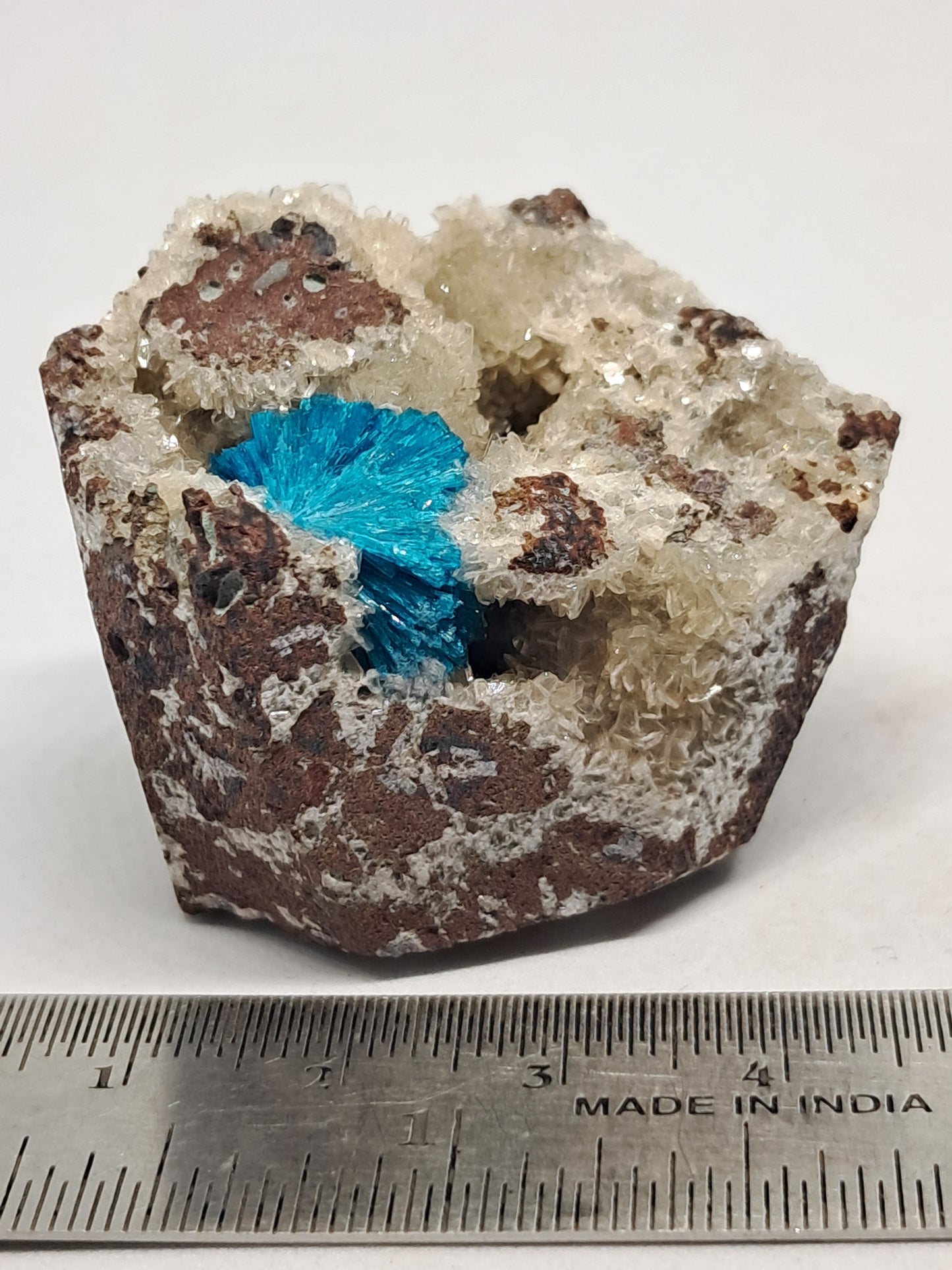Cavansite on Heulandite Matrix (Pune) Rough Stone | Natural Crystal | Rare Mineral Specimen #CV19